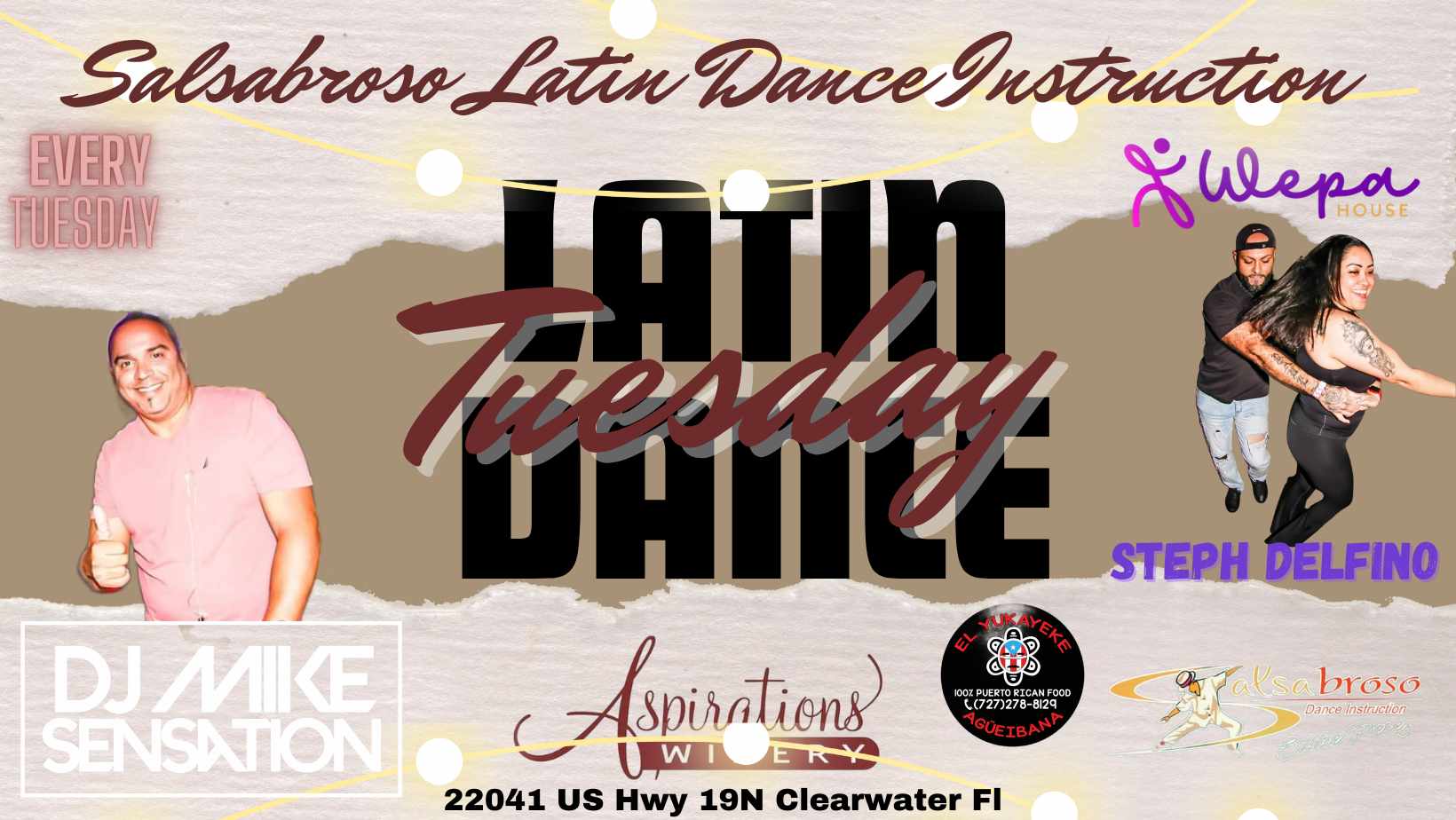 Latin Dance Tuesday at Aspirations Winery with El Yukayeke Agueibana