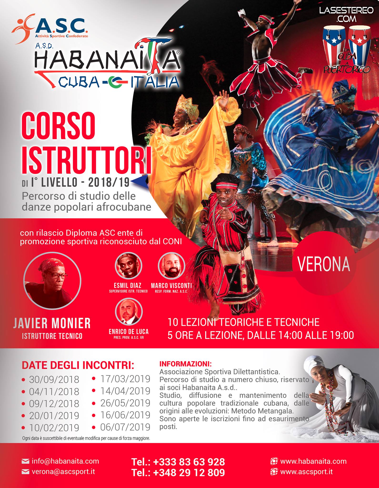 Corso Istruttori Danze Afrocubane I Liv. 2018 2019