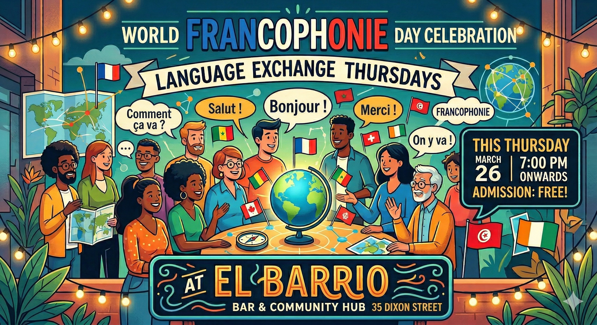 Thursday Language Exchange @ El Barrio: Francophonie Special