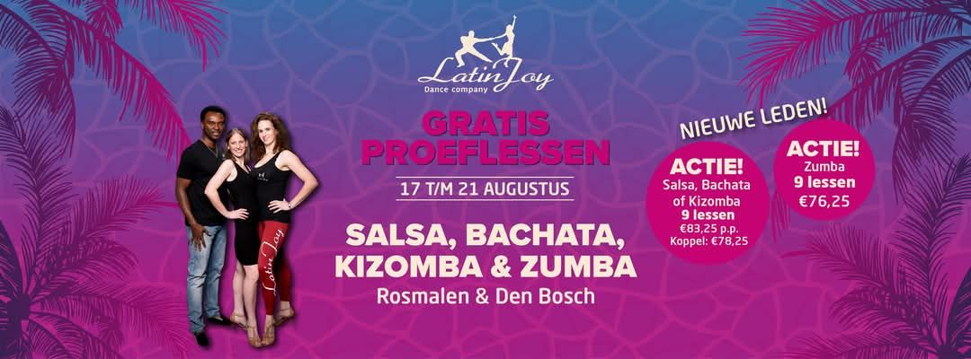 Gratis proeflessen salsa, bachata, kizomba & zumba.
