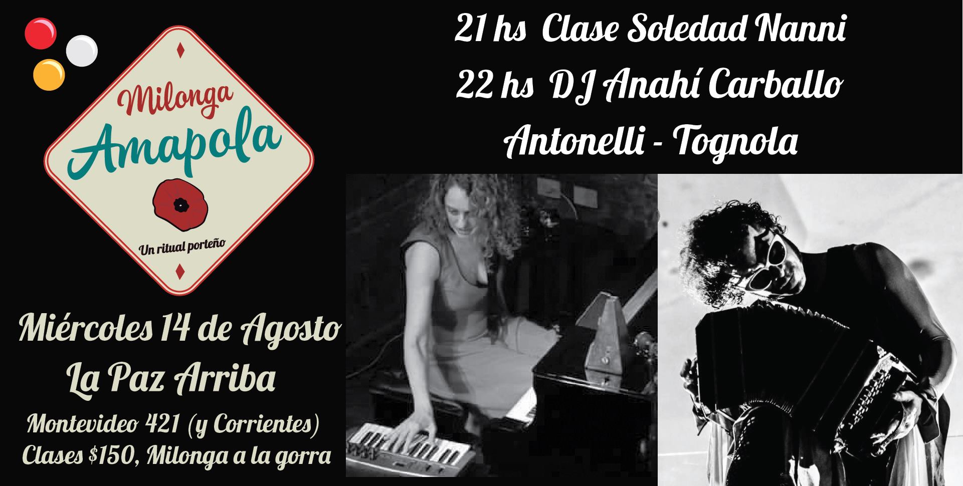 Milonga amapola - Miércoles 14 de Agosto - Vuelve Sole Nani!