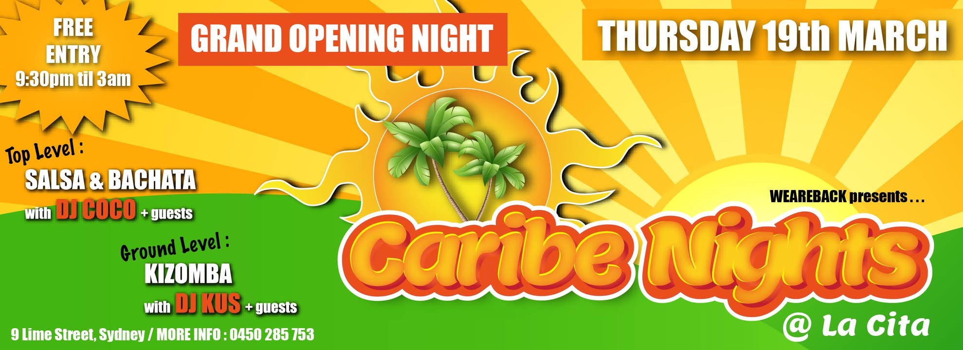 CARIBE NIGHTS - OFFICIAL GRAND OPENING - FREE ENTRY - THURSDAY 19th MARCH