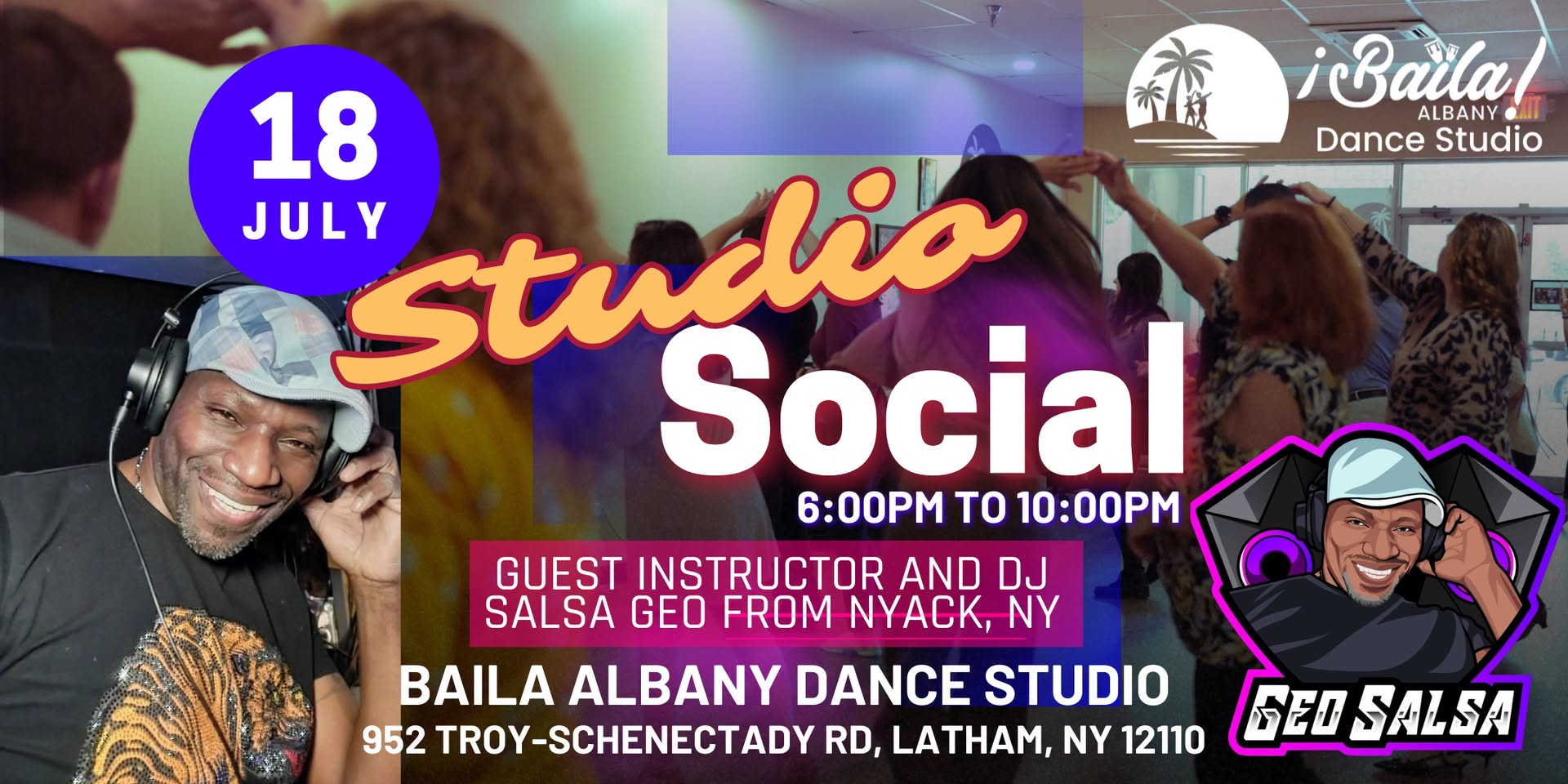Baila Albany Studio Social featuring Salsa Geo Guest Instructor & DJ
