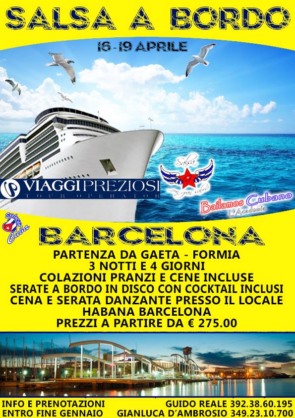 SALSA A BORDO - CROCIERA A BARCELONA