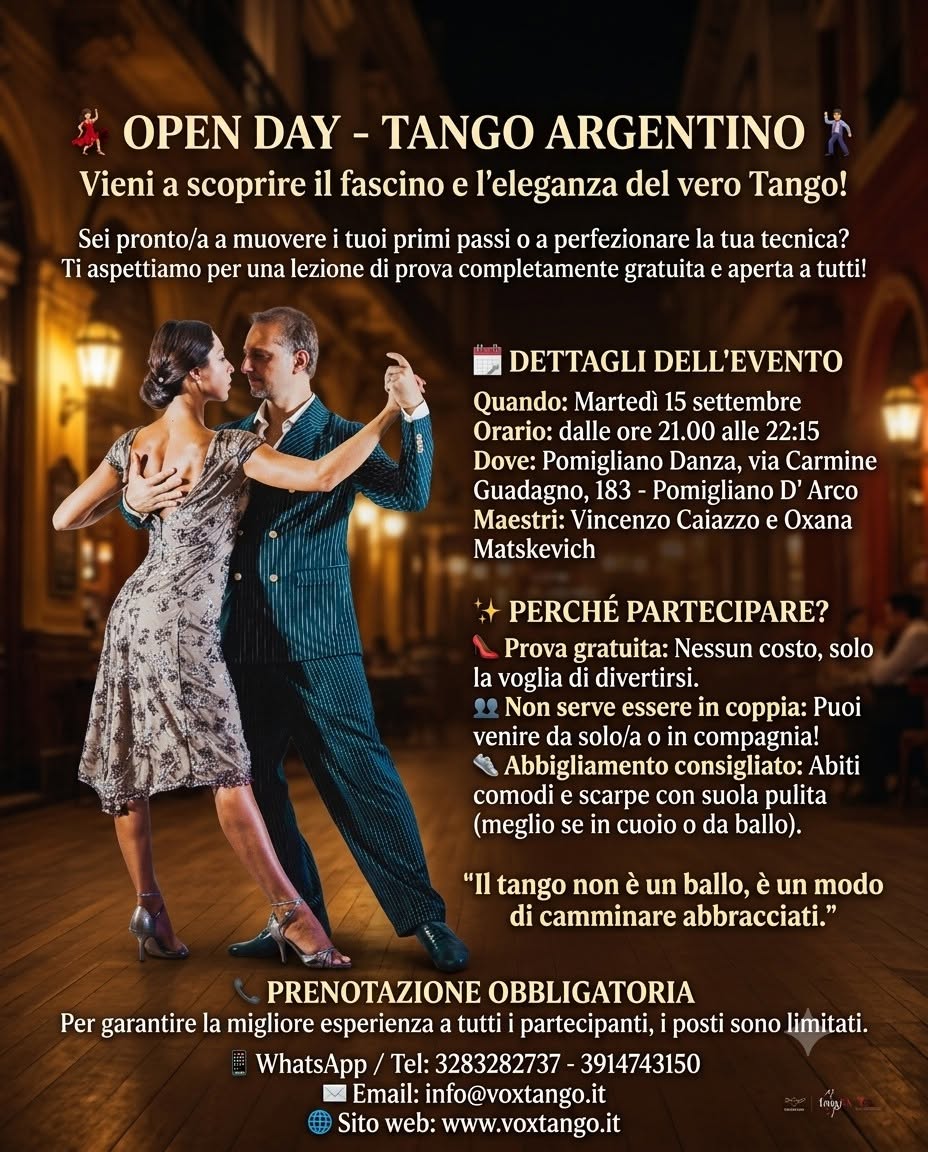 LEZIONE GRATUITA DI PROVA - TANGO ARGENTINO