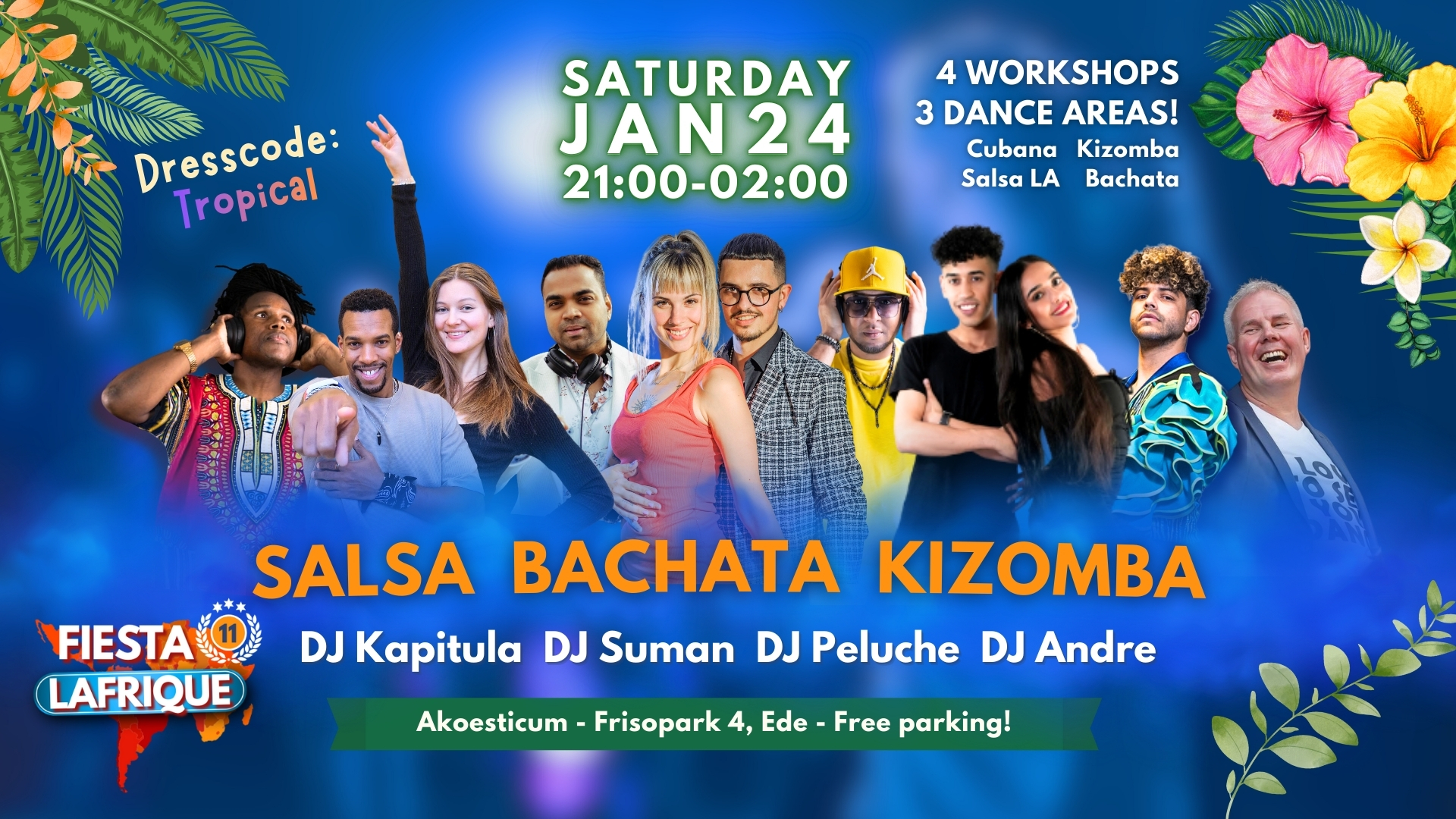 Fiesta Lafrique XXL Tropical Party 4 workshops Salsa Bachata Kizomba