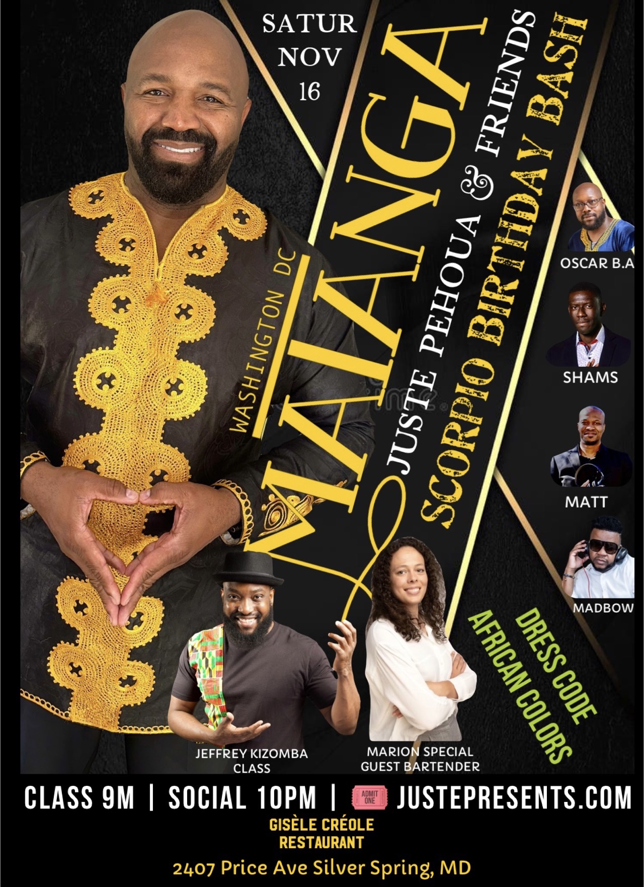 ✨MATANGA::JUSTE+Friends Scorpio Birthday Dance Social