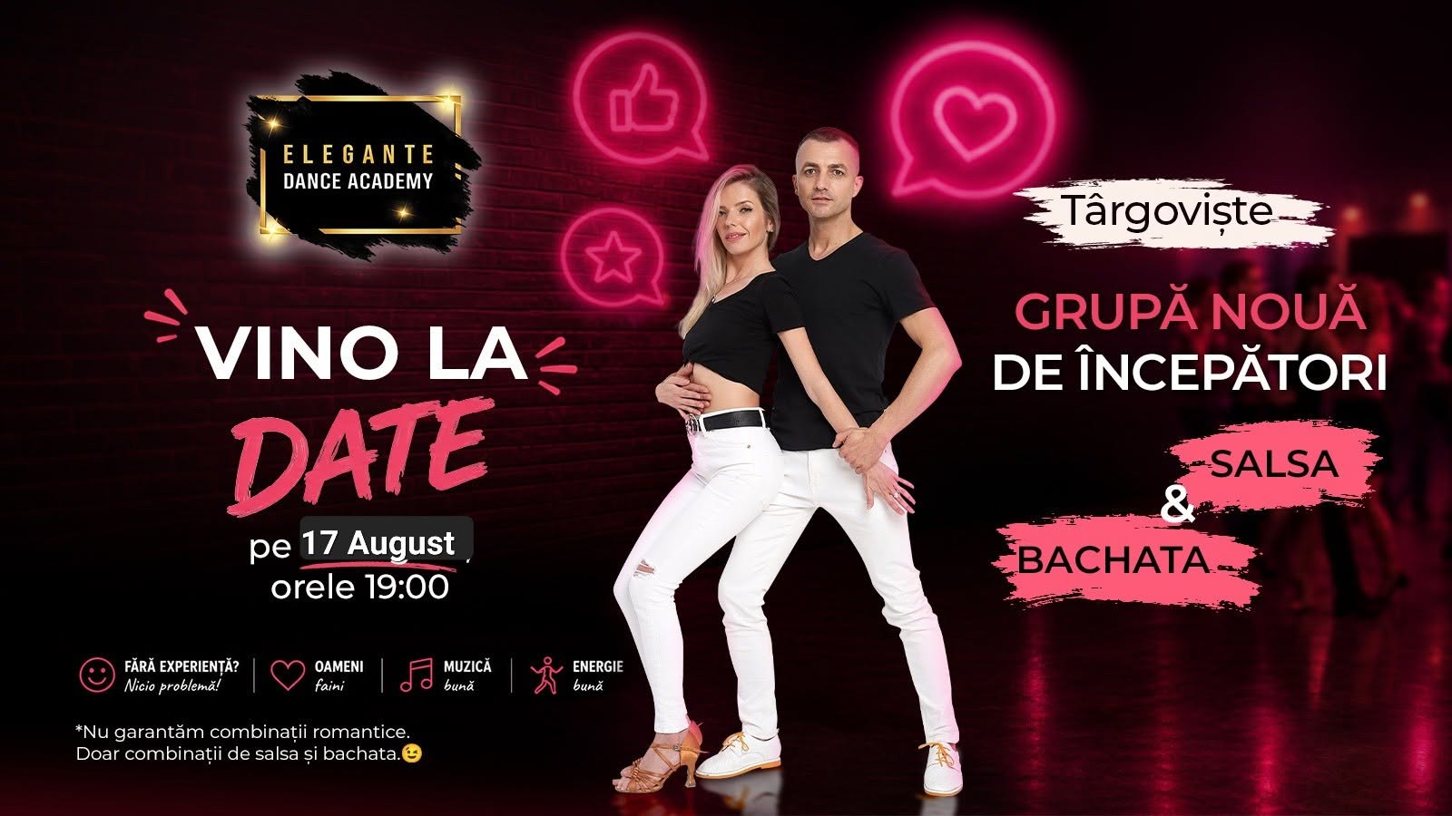 Vino să cunoști oameni noi! Înscrie-te în noua grupă de începători Dansuri Latino la Târgoviște