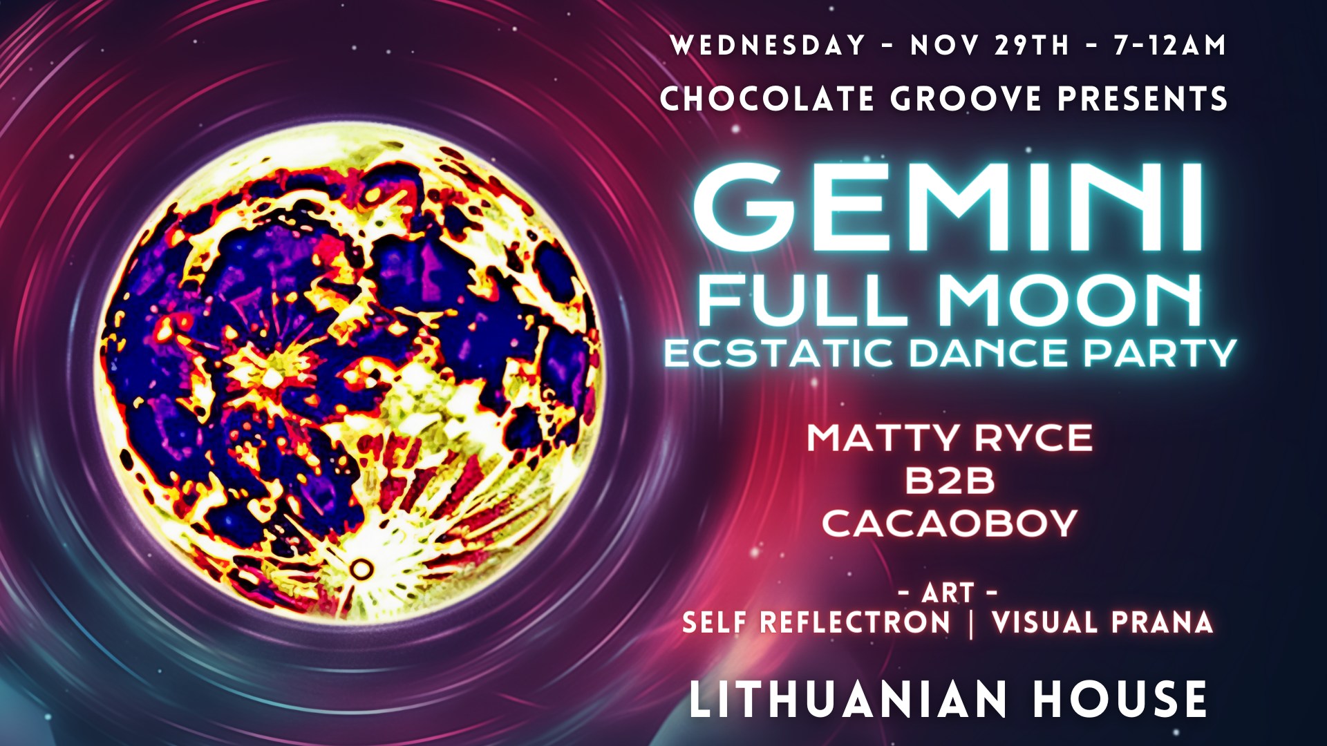 Chocolate Groove presents - Gemini Full Moon Cacao Ecstatic Dance Party
