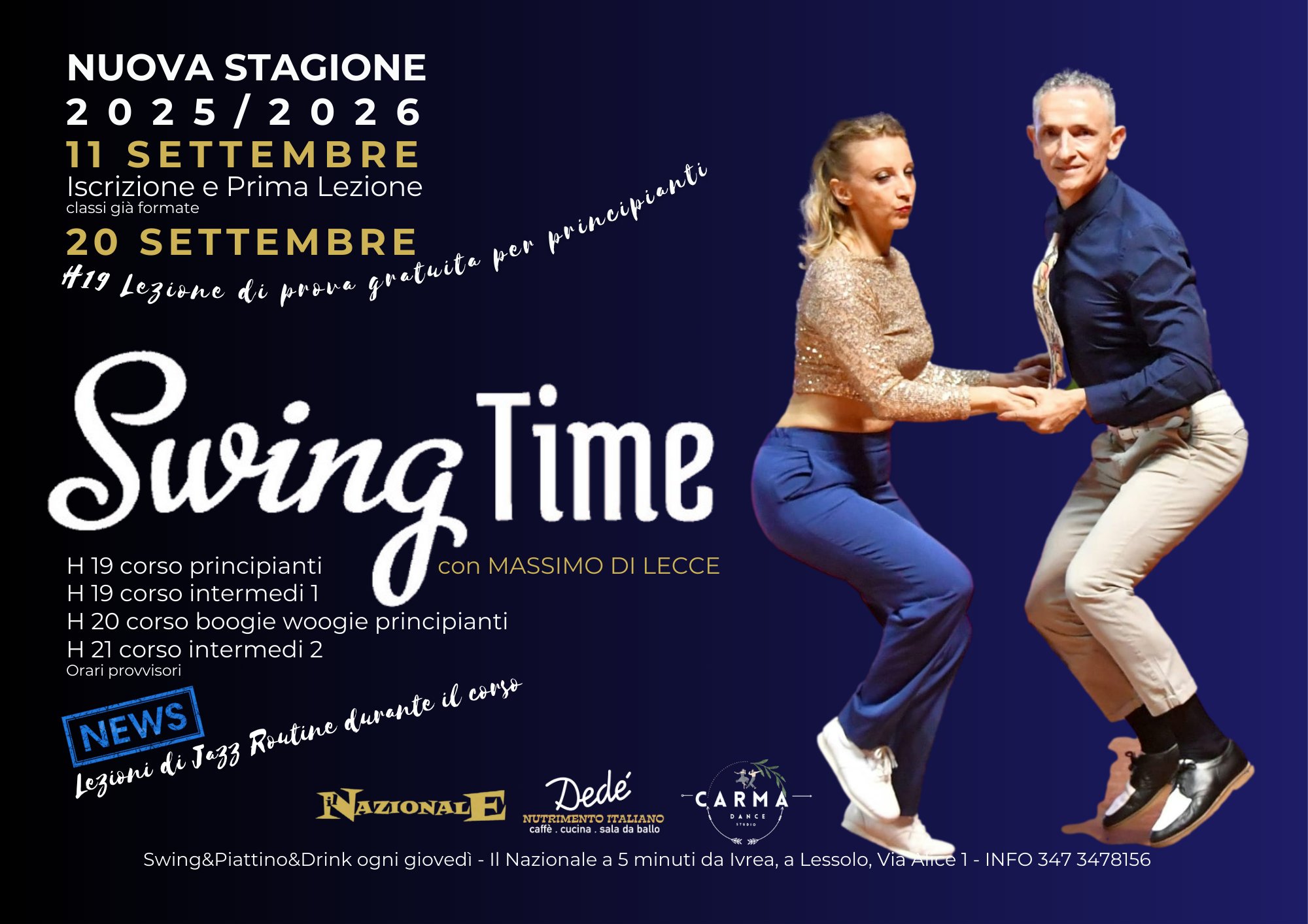Nuovo Corso Swing@Ivrea ... dal 2012 ci vediamo ogni giovedรฌ