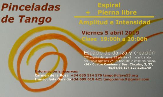 Clase de tango: Espiral + Pierna libre = Amplitud e Intensidad
