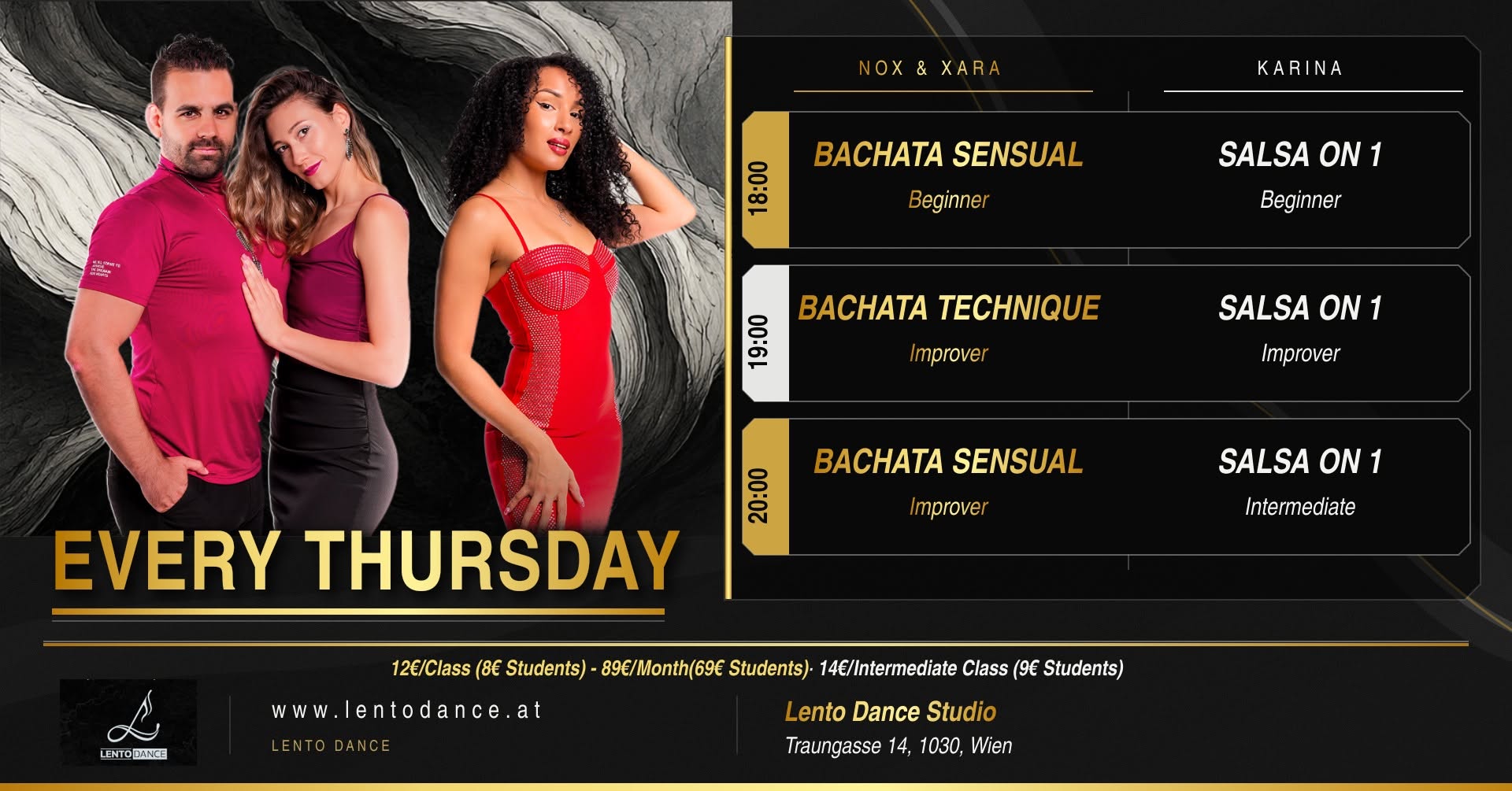 Salsa On 1 & Bachata Sensual Dance Classes Every Thursday