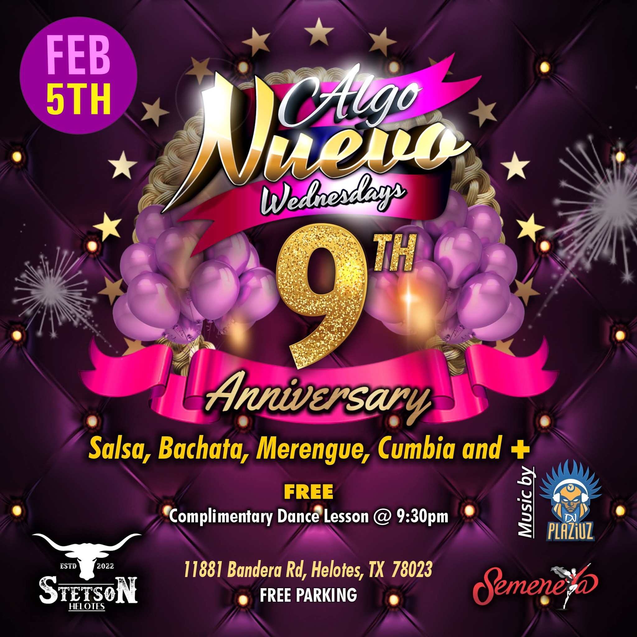 ALGO NUEVO Wednesday’s 9th ANNIVERSARY PARTY!