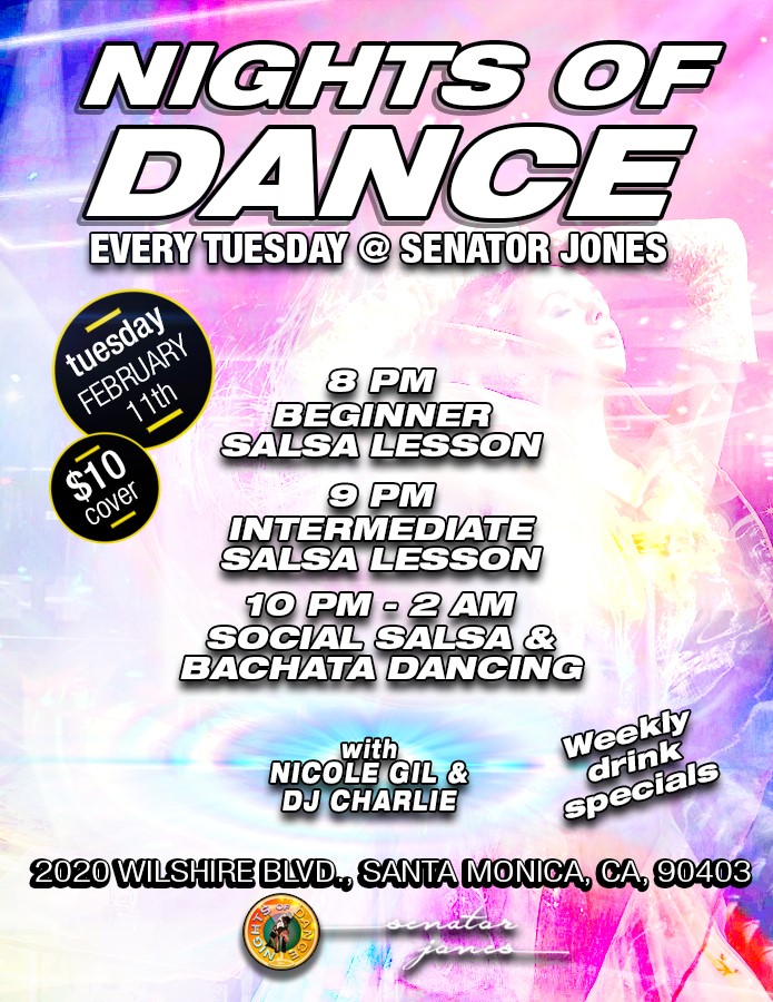 Salsa & Bachata at Sen Jones by Nights of Dance February 11th!