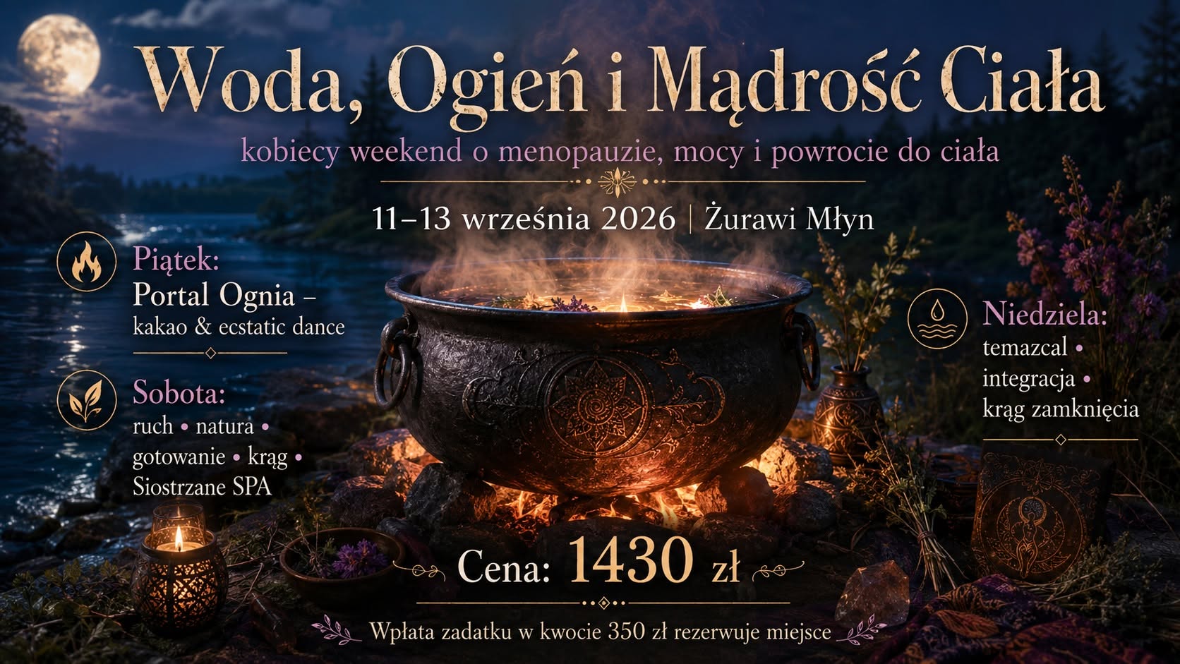 Woda, Ogień i Mądrość Ciała kobiecy weekend o dojrzałości i mocy