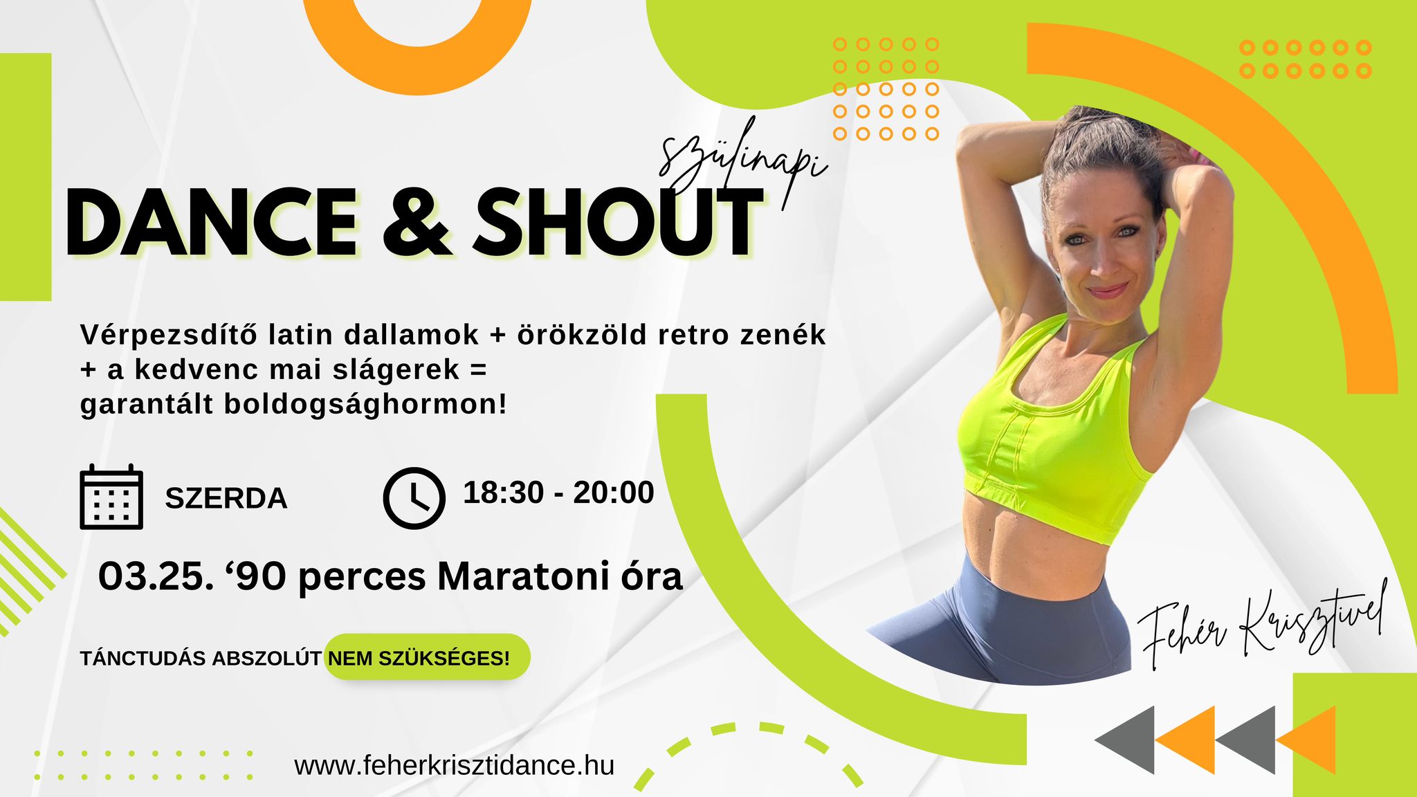 DANCE & SHOUT - 1 óra önfeledt mozgás szerda esténként
