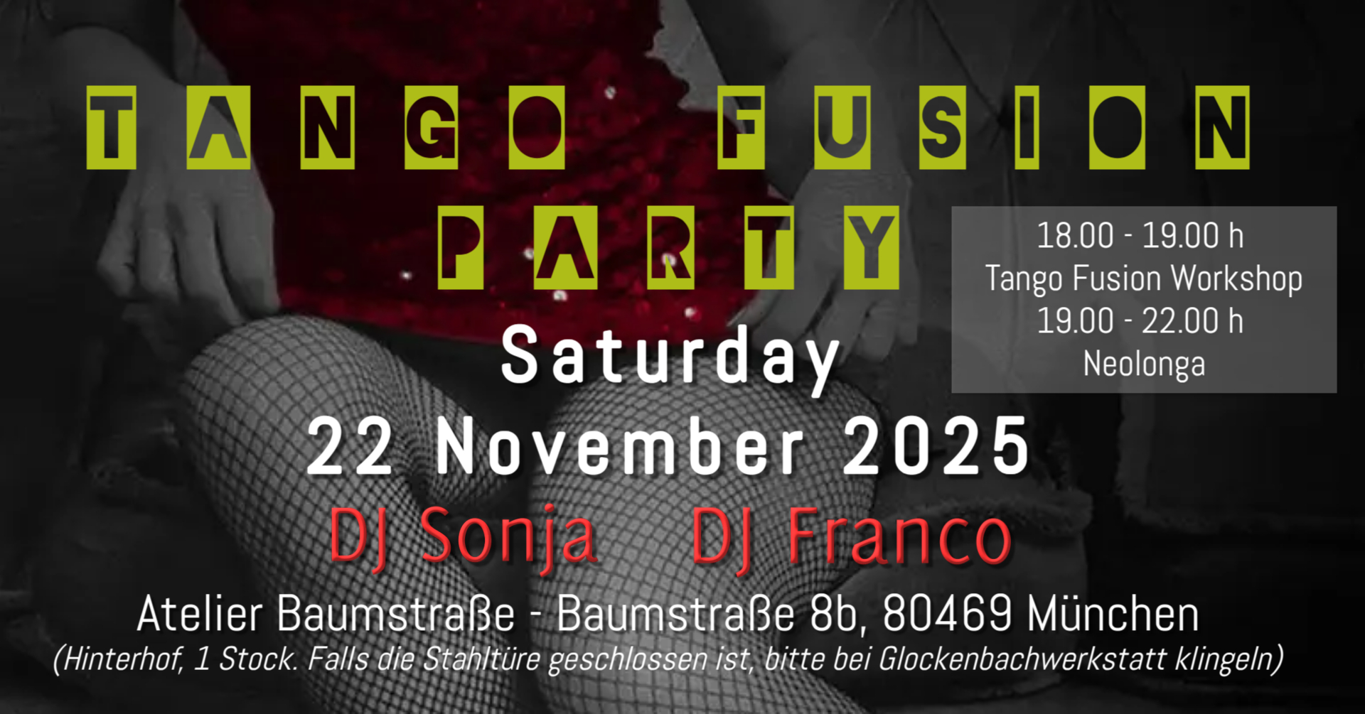 22.11 TangoFusion Party & Workshop DJ Sonja + DJ Franco
