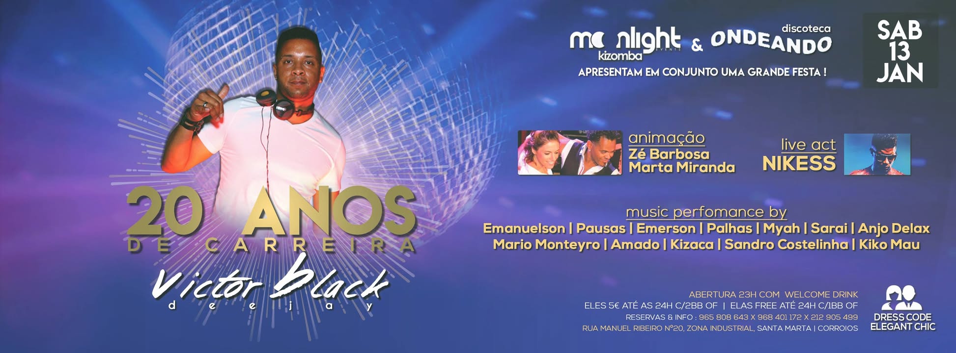 Moonlight Kizomba & Ondeando in Dj Victor Black 20 Anos carreira