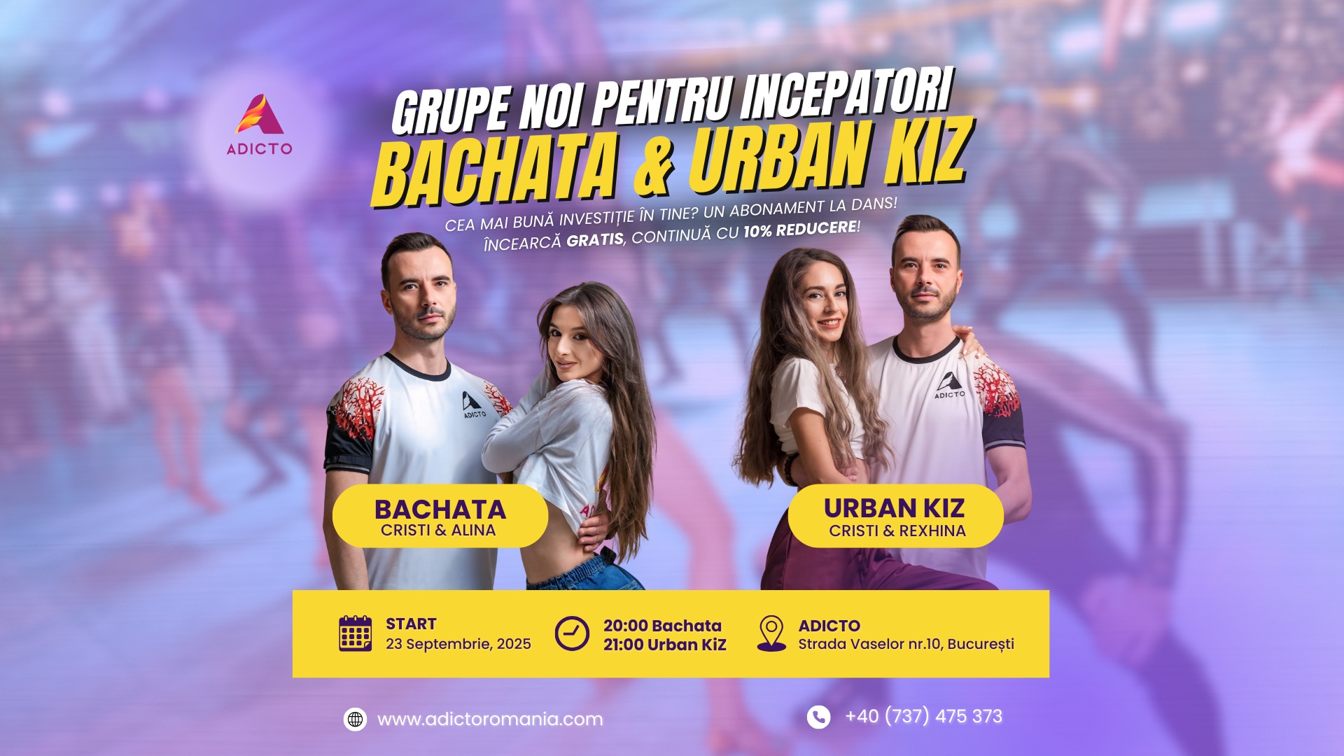 📢‼️ DESCHIDEM GRUPE NOI DE BACHATA ȘI URBAN KIZ ÎNCEPĂTORI 📢‼️