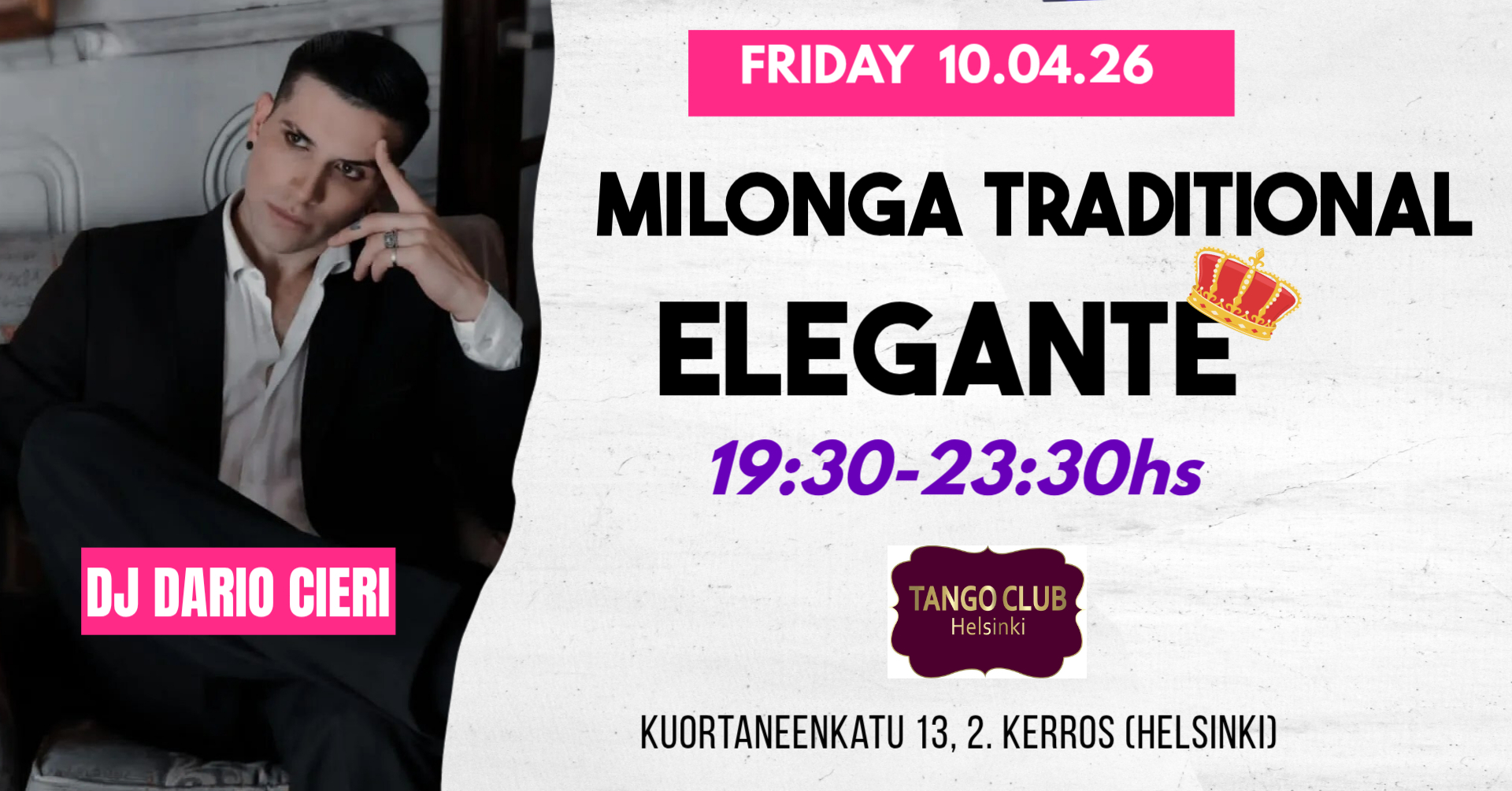 FRIDAY MILONGA TRADITIONAL ELEGANTE-