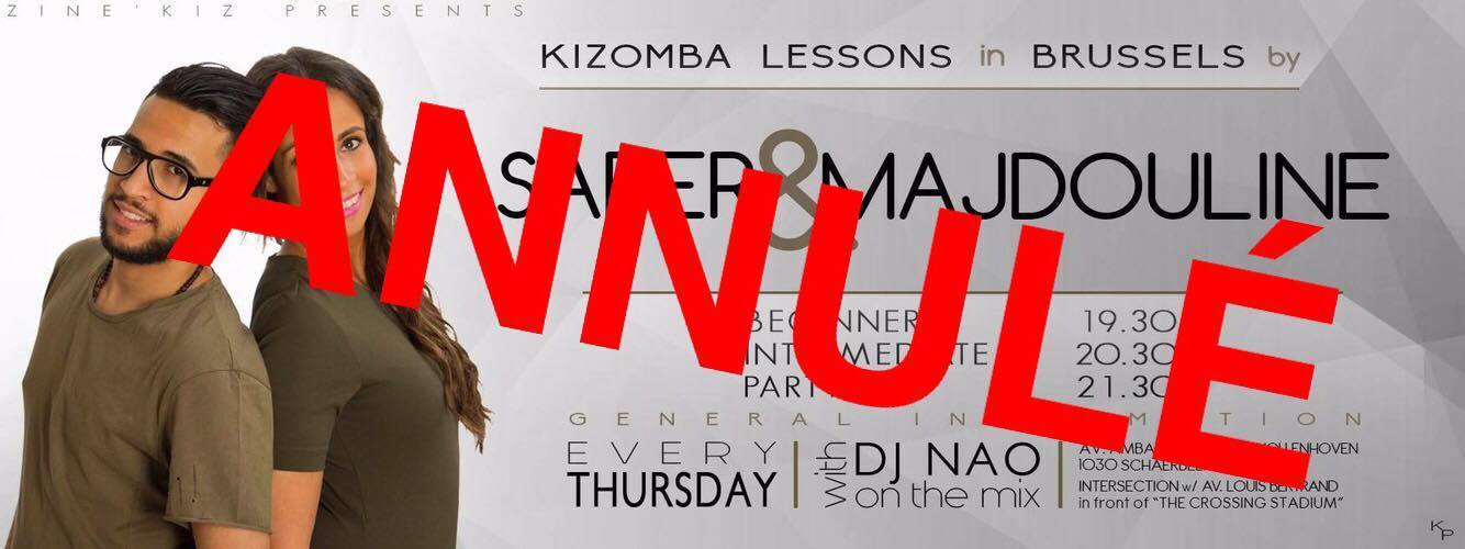 Annulé !!!!!!! Cours de kizomba - Saber & Majdouline - Bruxelles