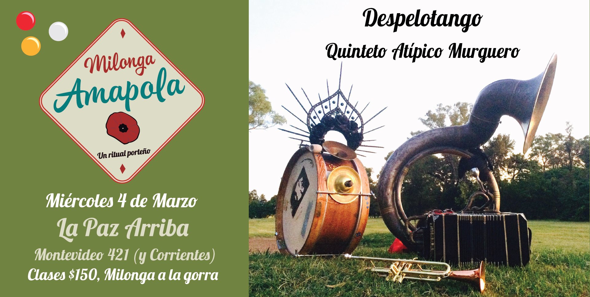 4 de Marzo, Sole Nani, DJ Agridulce, Despelotango Quinteto