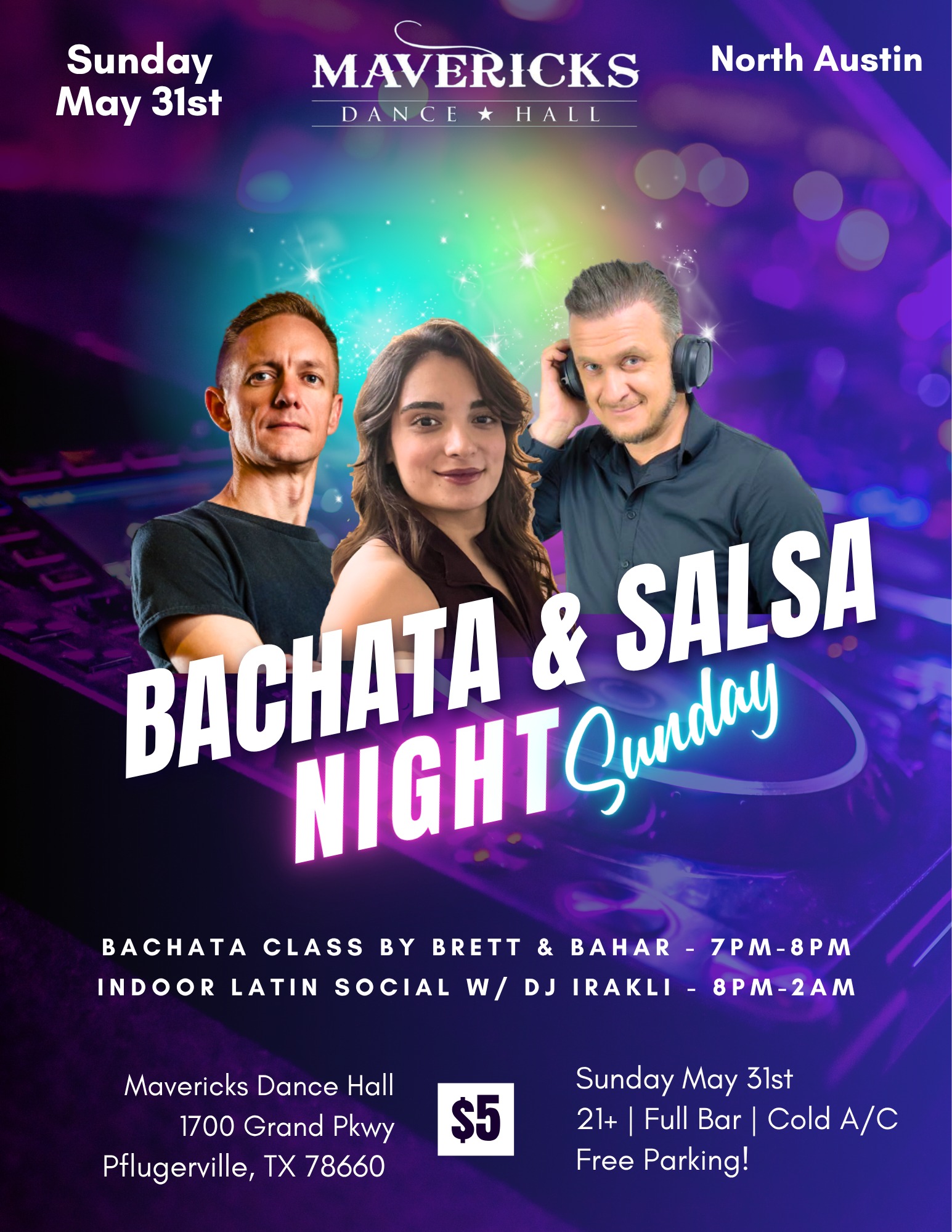Bachata & Salsa Sundays at Mavericks Dance Hall