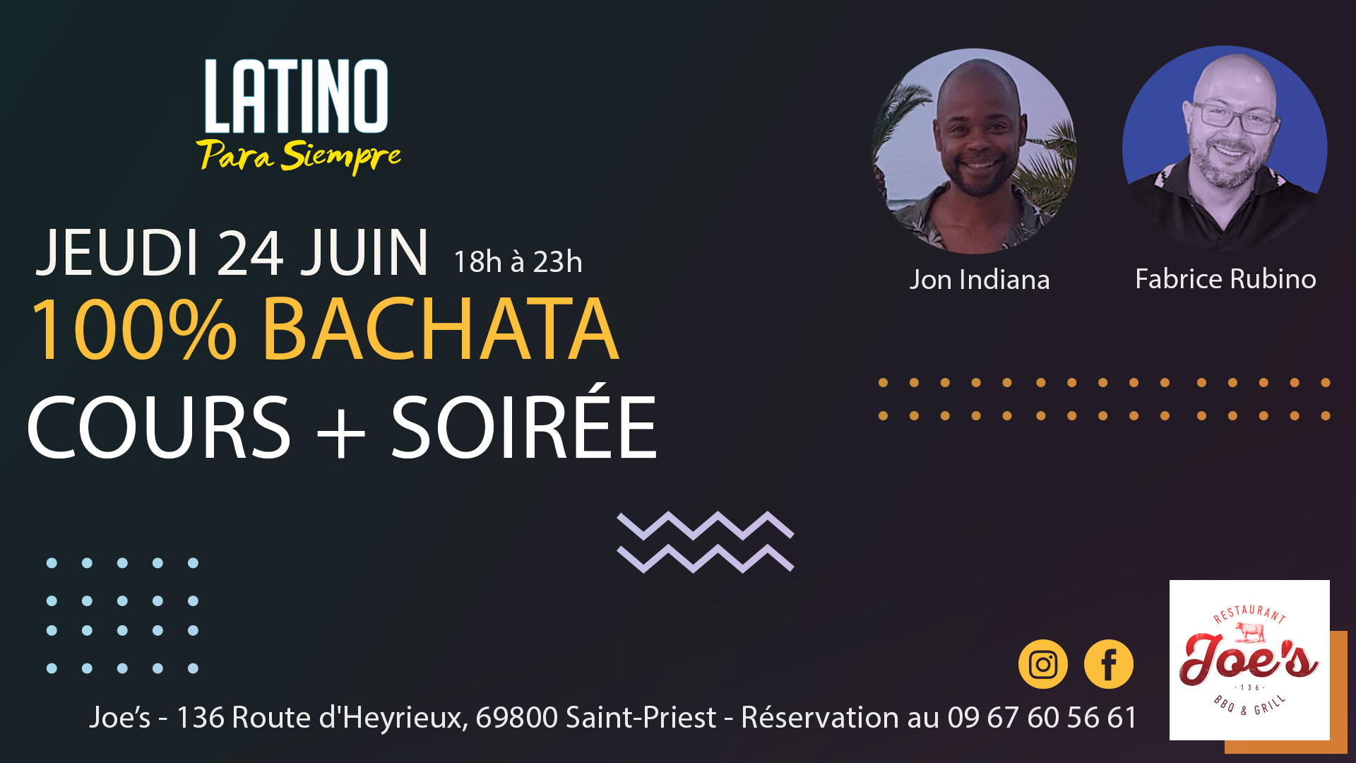 100% Bachata - Cours + Soirée - Joe's
