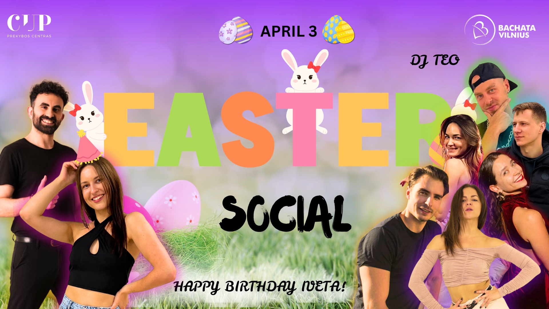BACHATA EASTER SOCIAL🪺🐇 Happy Birthday, Iveta 💜
