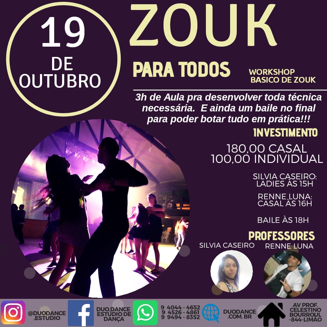 Zouk para todos - Workshop e Baile