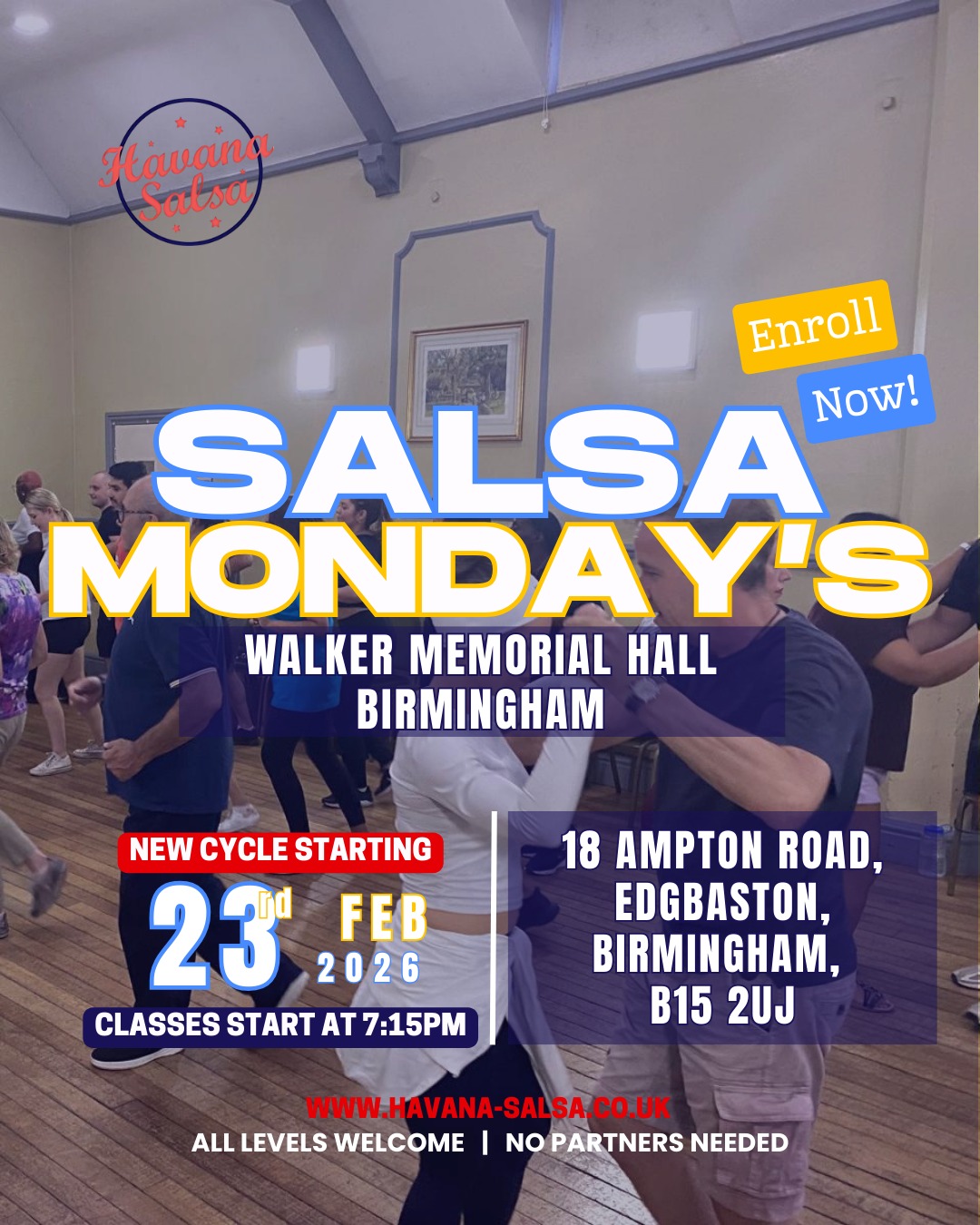 Salsa Mondays in Birmingham New Cycle Starting 23rd February 2026