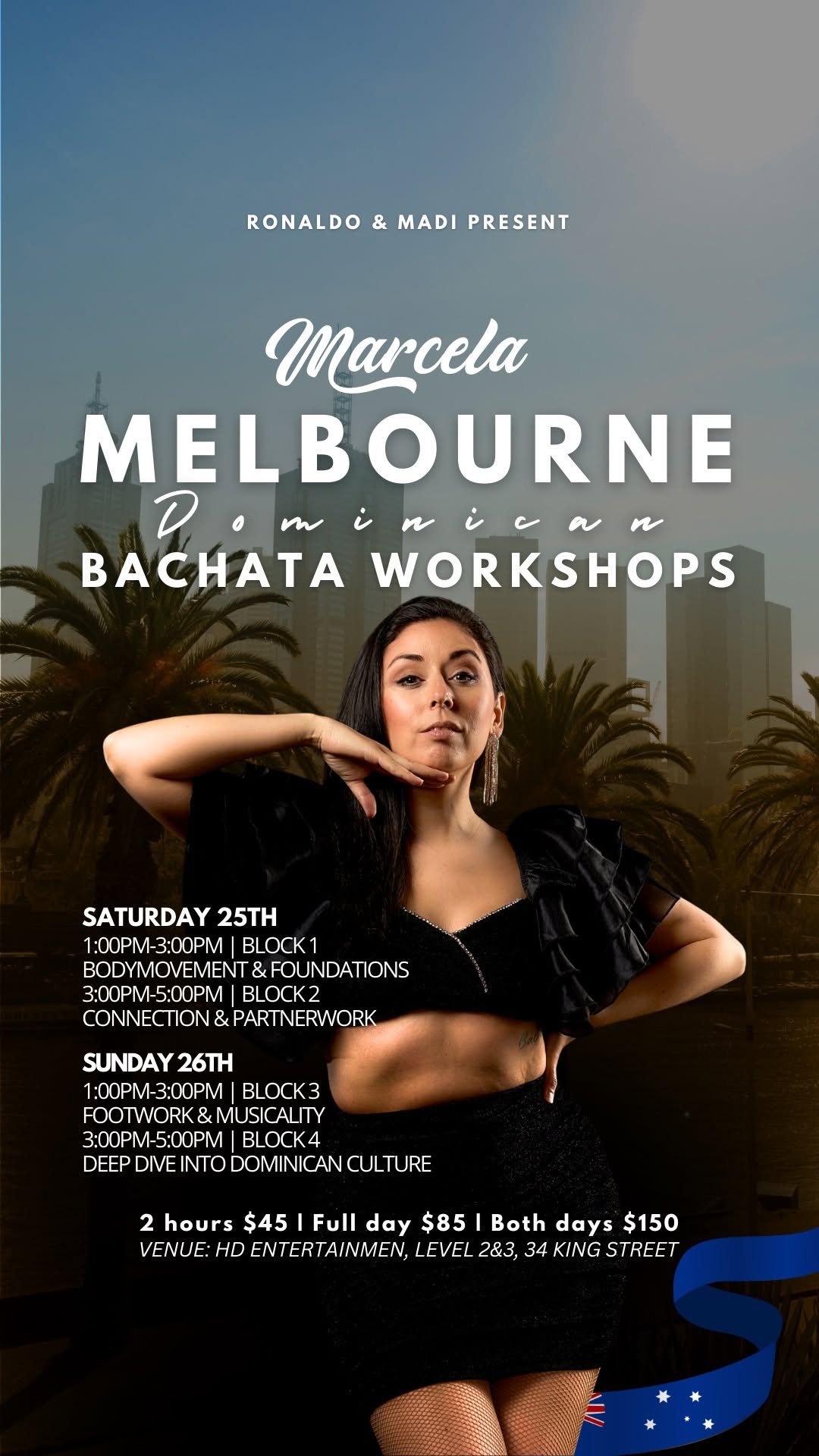 Marcela in Melbourne- Dominican Bachata workshops