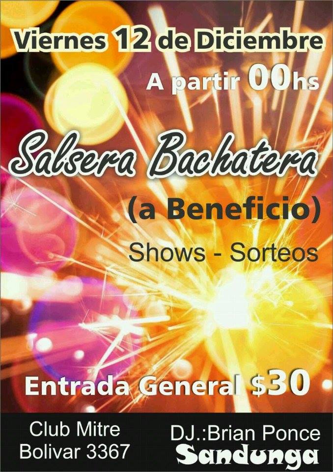 ESTE VIERNES 12 12 SALSERA & BACHATERA A BENEFICIO!