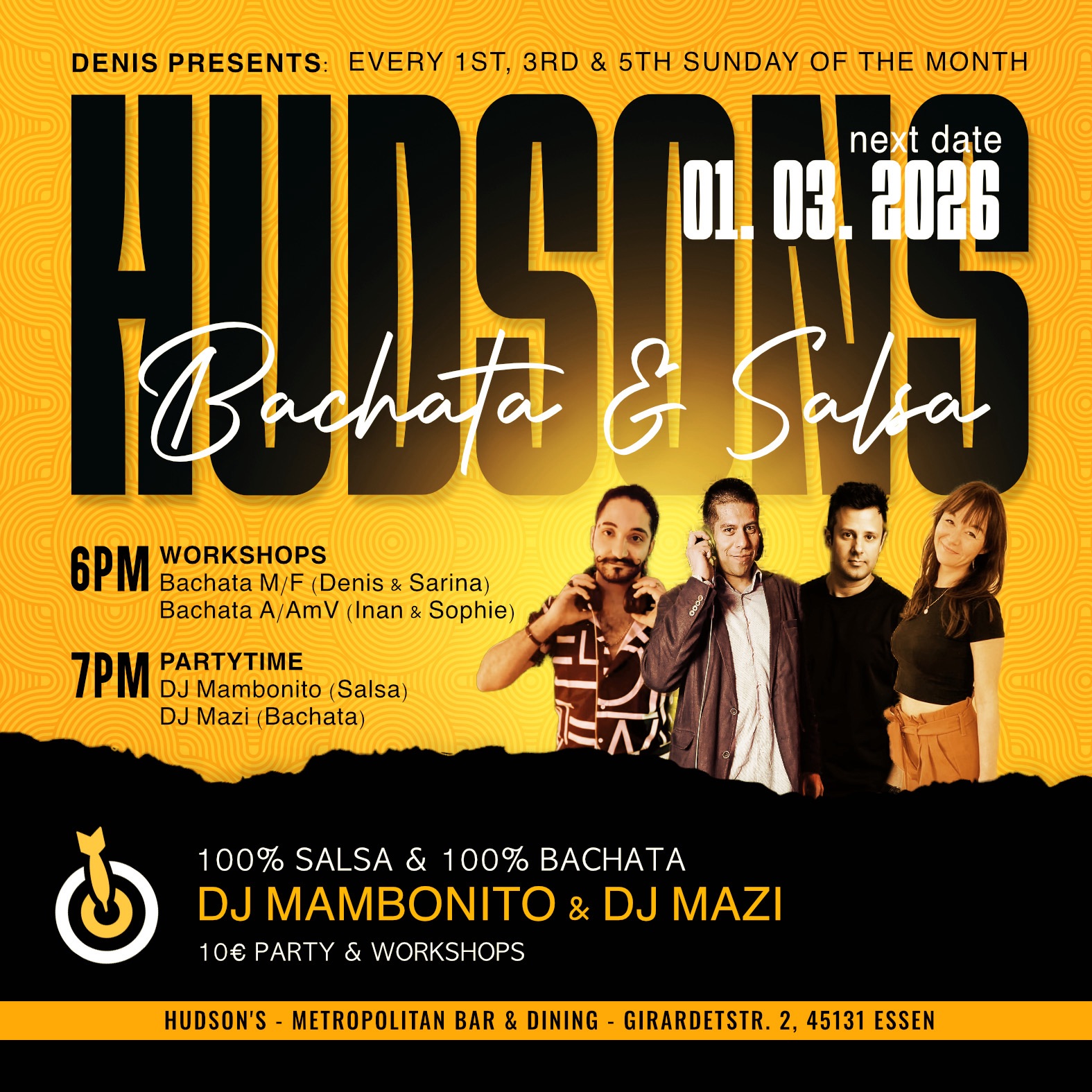 Hudsons Bachata & Salsa Party in Essen