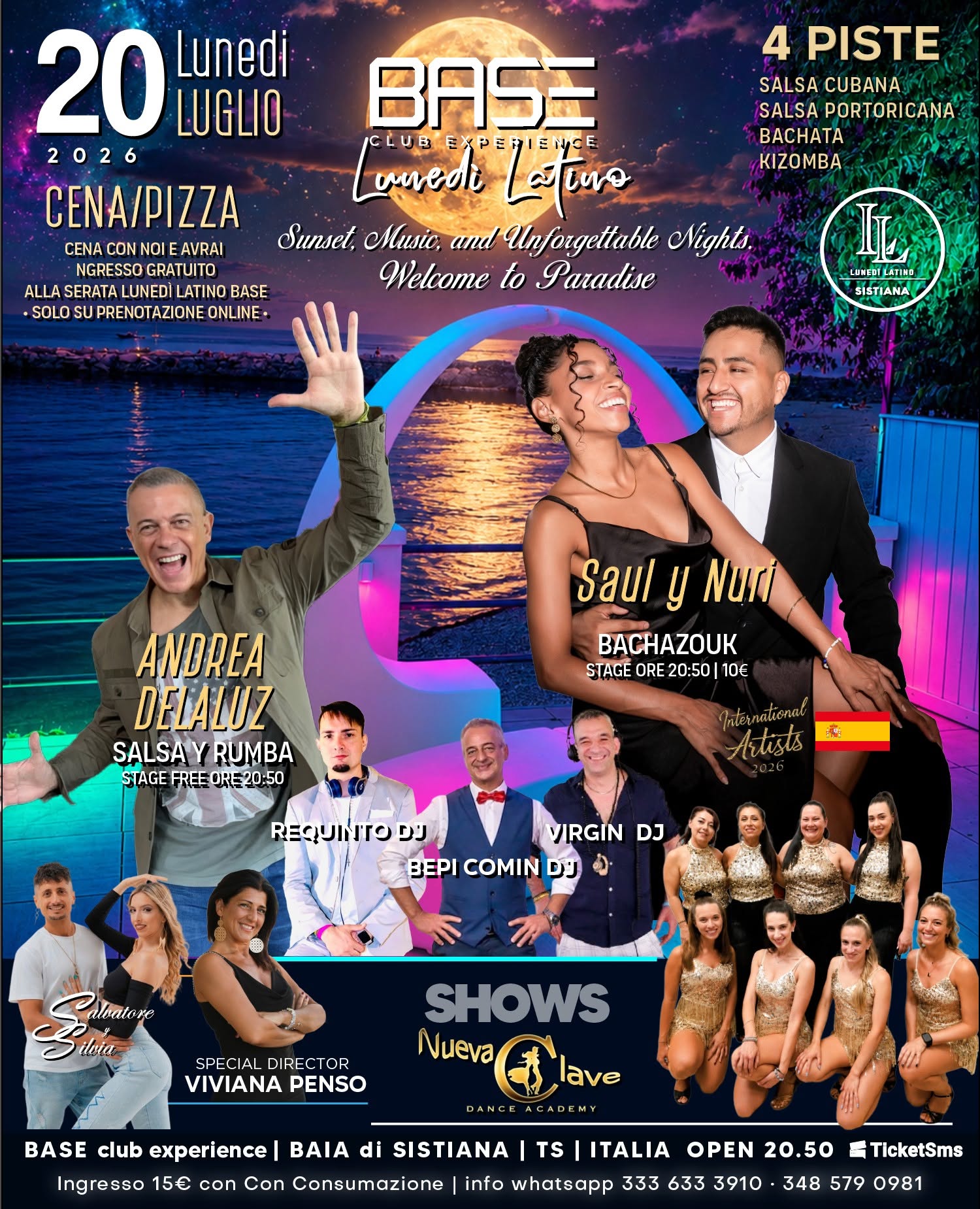 𝐋𝐮𝐧𝐞𝐝𝐢 𝐋𝐚𝐭𝐢𝐧𝐨 ＢΛＳΞ club esperience ⚓ Baia di Sistiana ⚓ 𝟰 𝗦𝗔𝗟𝗘