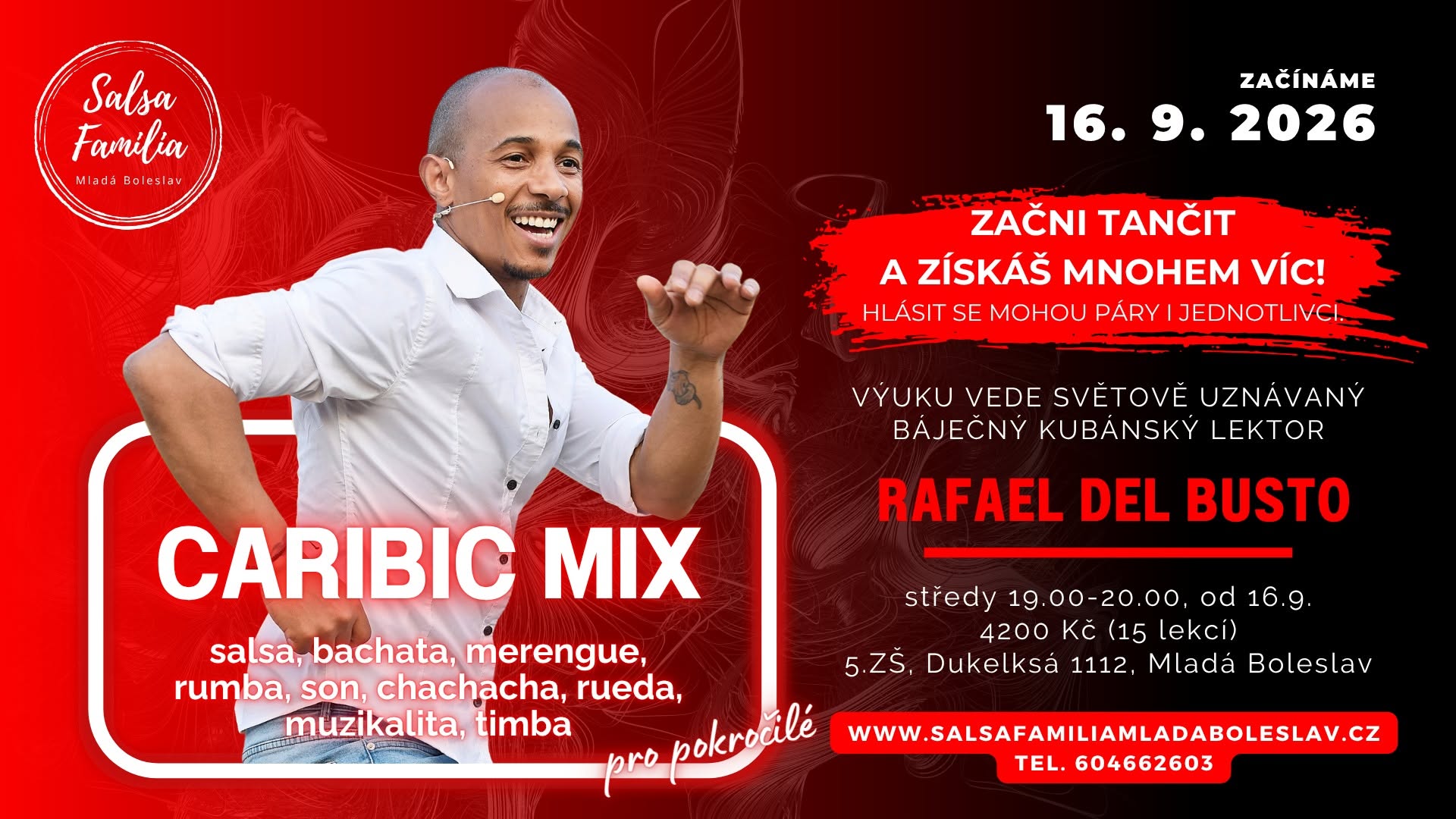 Párový kurz Caribic mix pro pokročilé s Rafaelem