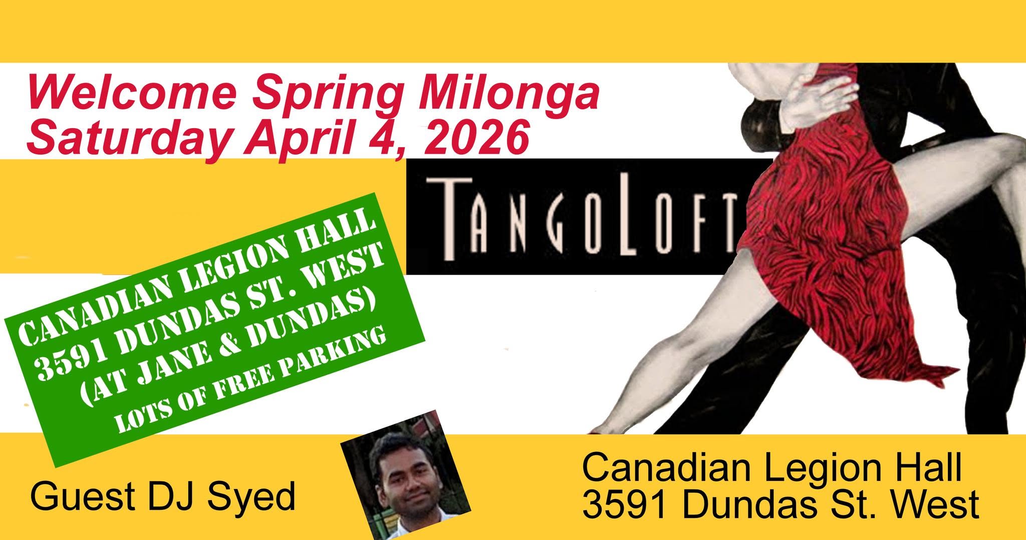 Welcome Spring Milonga - Saturday April 4, 2026