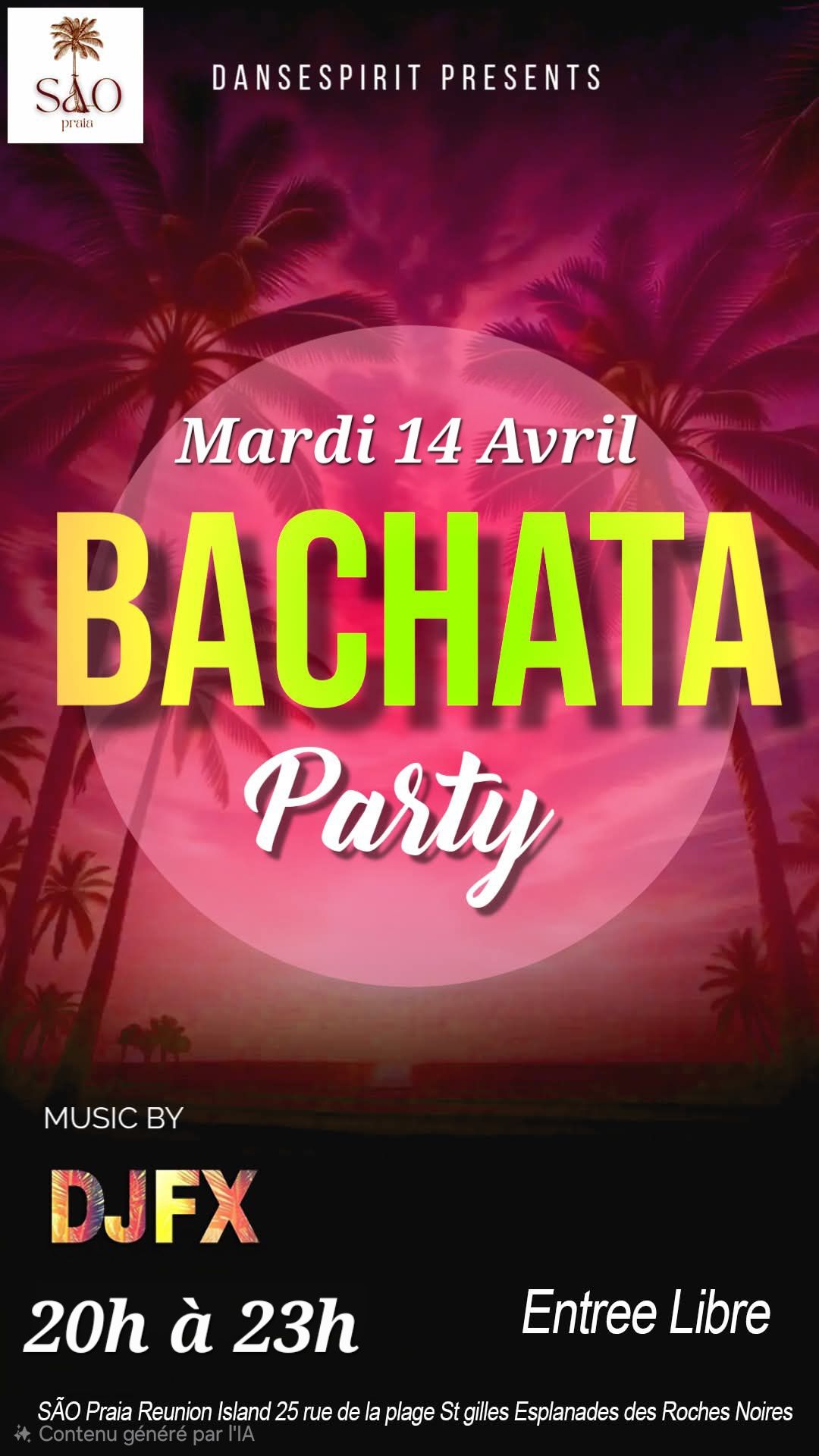 🌟Spécial BACHATA au São Praia🌟ENTREE LIBRE Mardi 14 AVRIL de 20h à 23h Dj FX