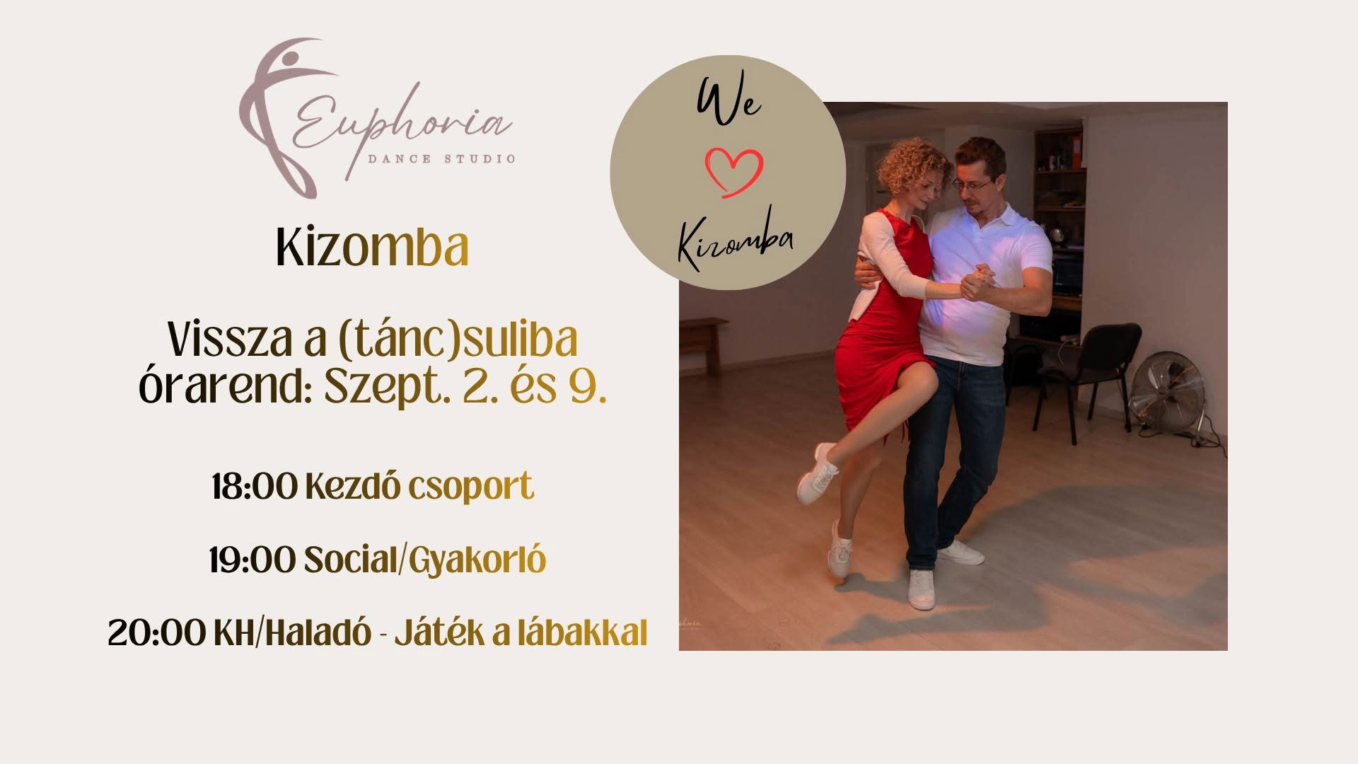 Kizomba - Szeptemberi vissza a (tánc)suliba órarend