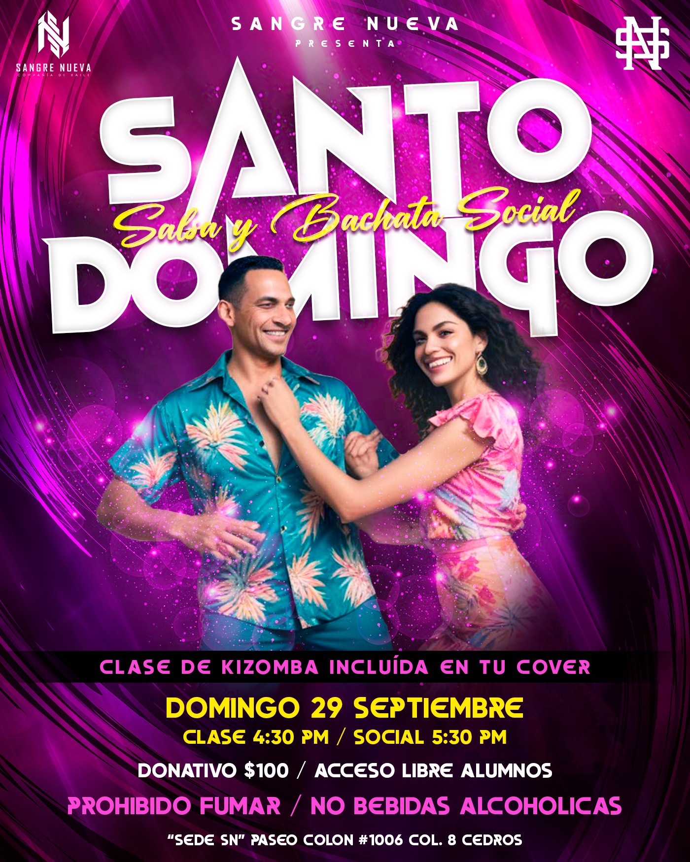 Santo Domingo SALSA&BACHATA social 💙💜 clase de Kizomba!✨