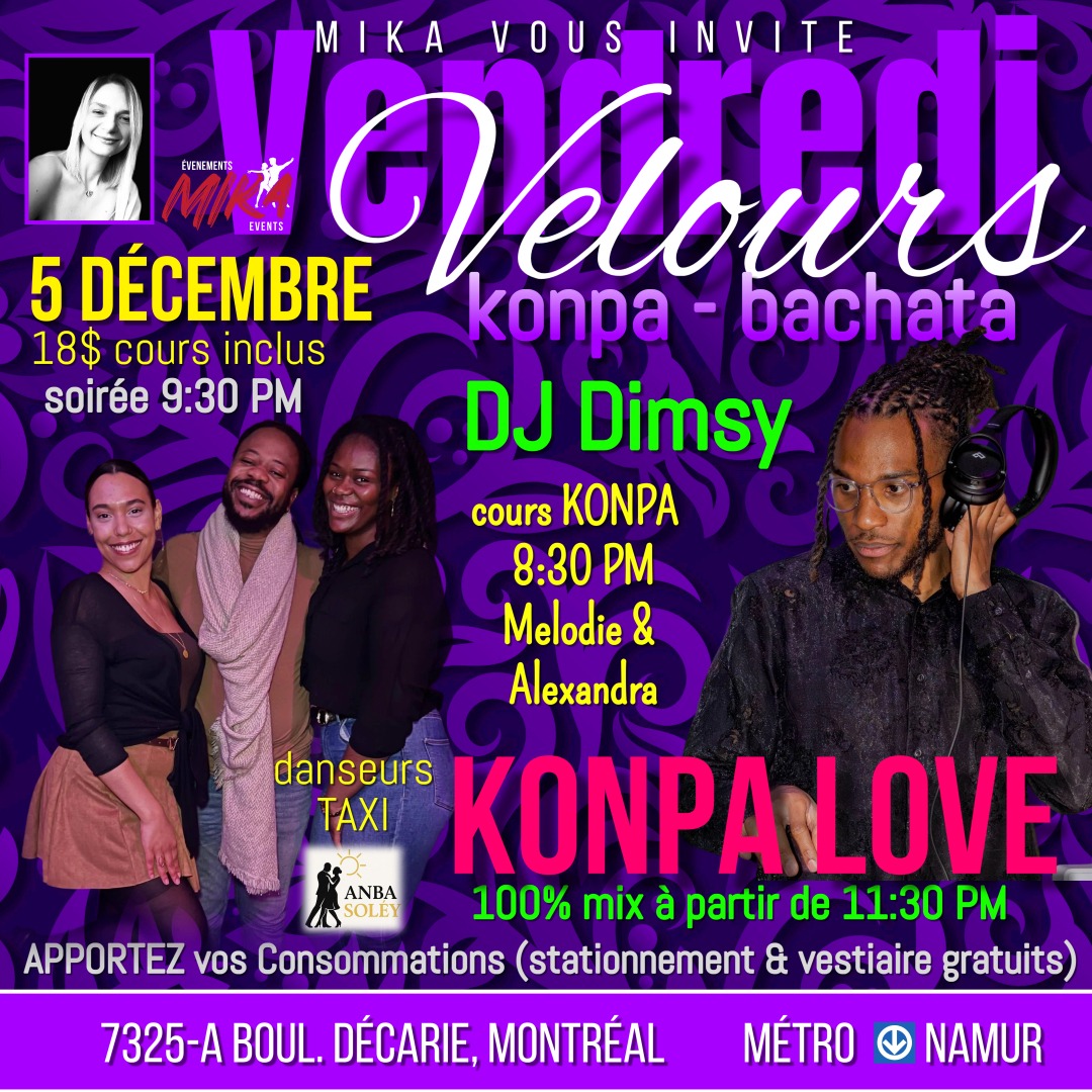 VENDREDI Velours,KONPA-BACHATA 💜 Konpa Love