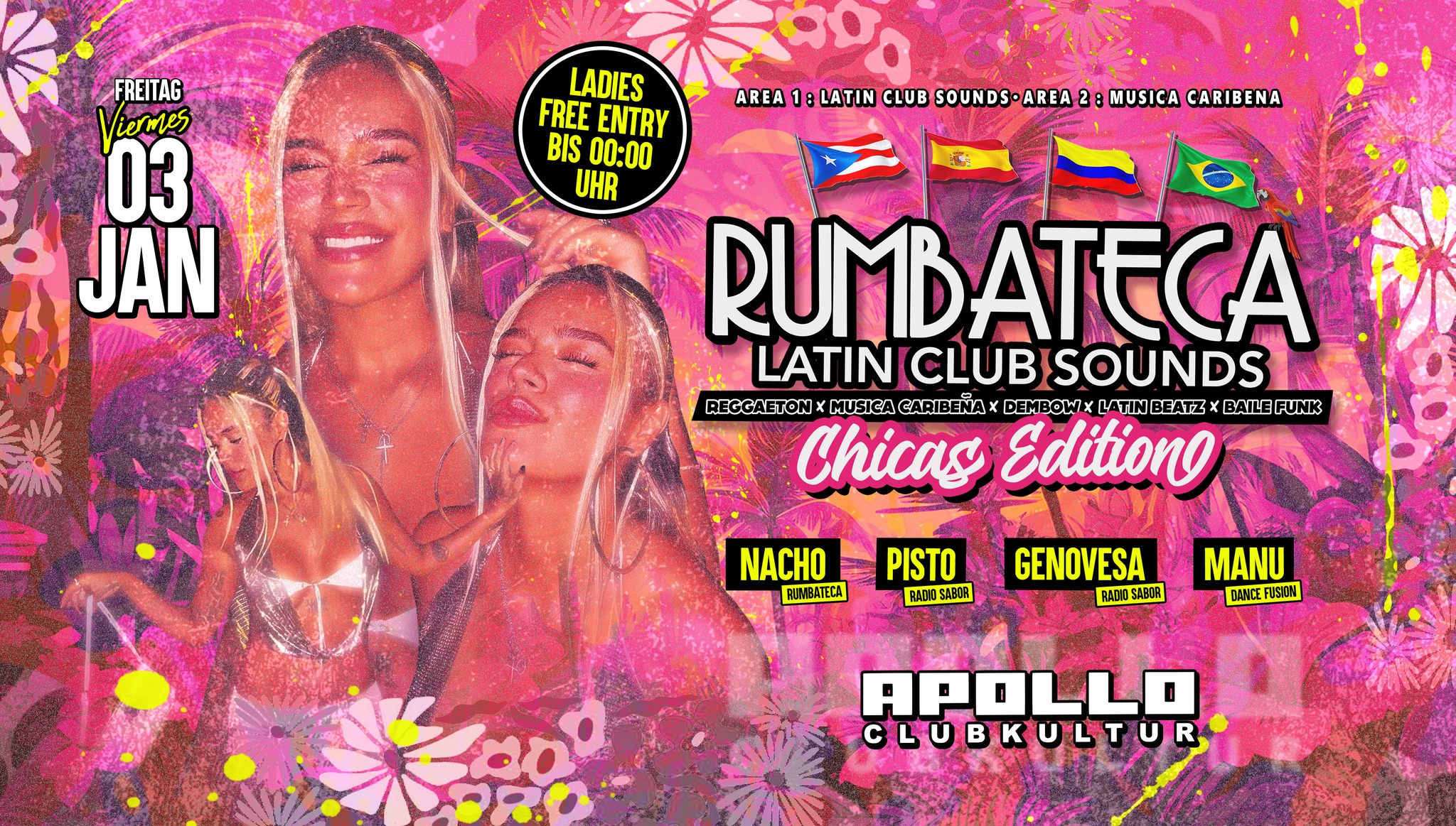FR 03.01 โข RUMBATECA โข ๐๐ต๐ถ๐ฐ๐ฎ๐ ๐๐ฟ๐ฒ๐ฒ ๐๐ป๐๐ฟ๐ ๐๐ป๐๐ถ๐น ๐ฌ๐ฌ:๐ฌ๐ฌ๐ต โข Club Apollo Aachen