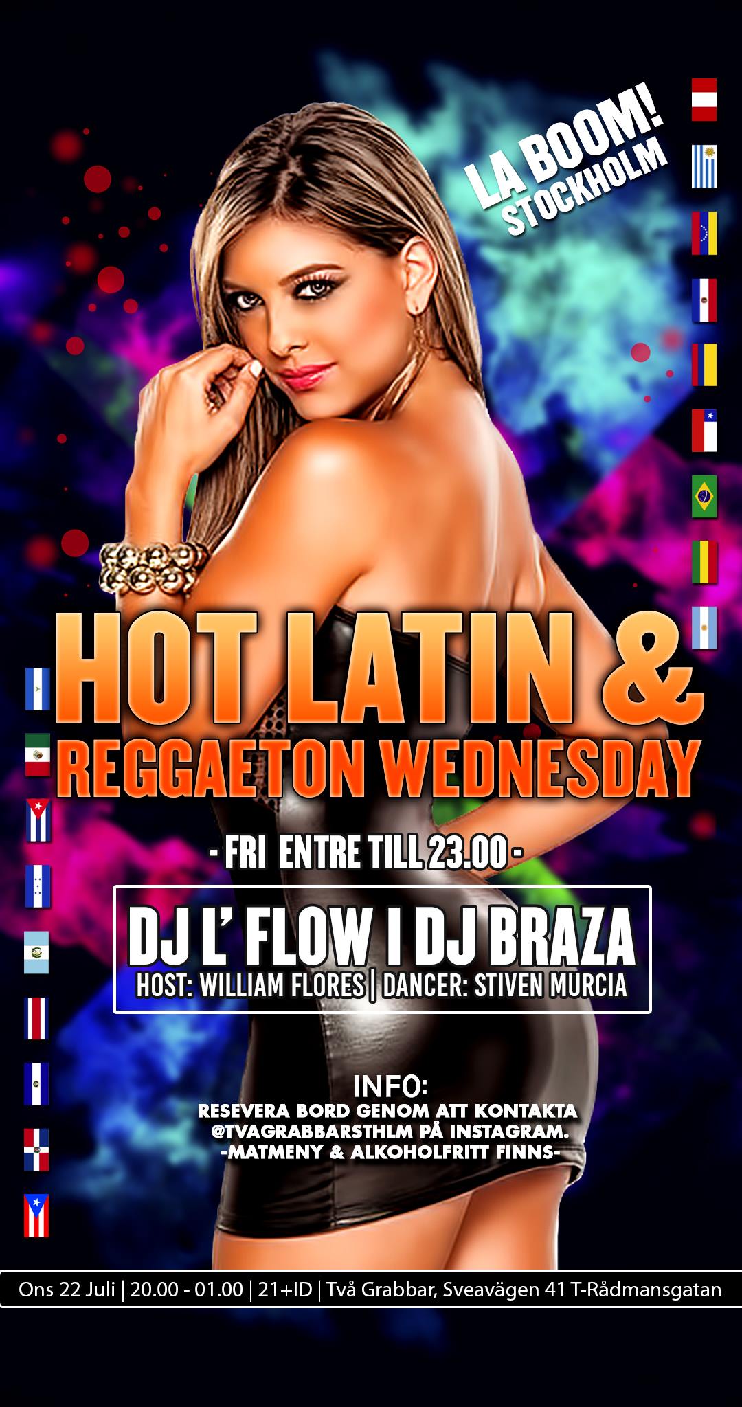 Hot Latin & Reggaeton Party Fri entre till 23.00