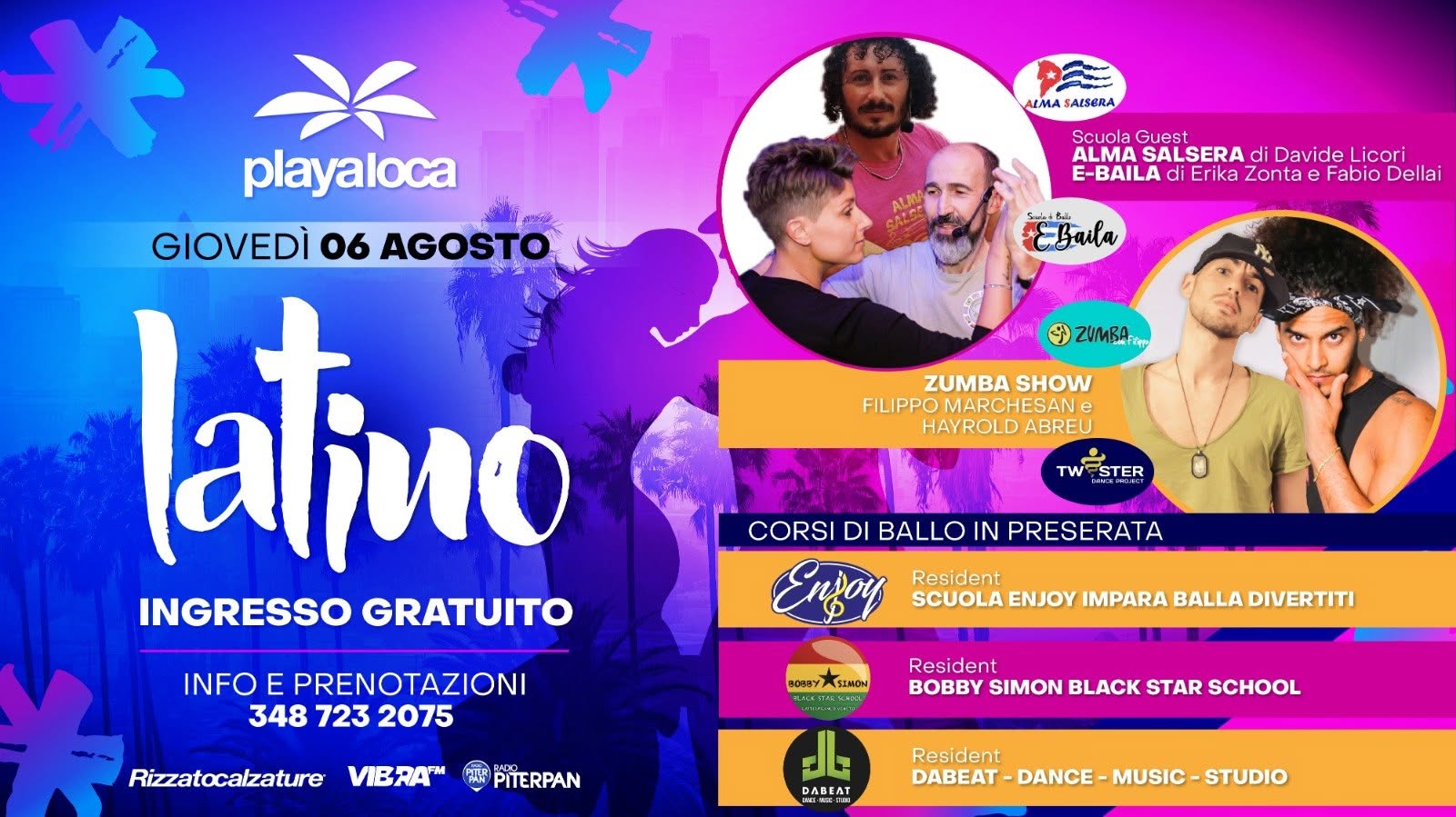 PLAYA LOCA LATINO・Il Giovedì・6 Agosto