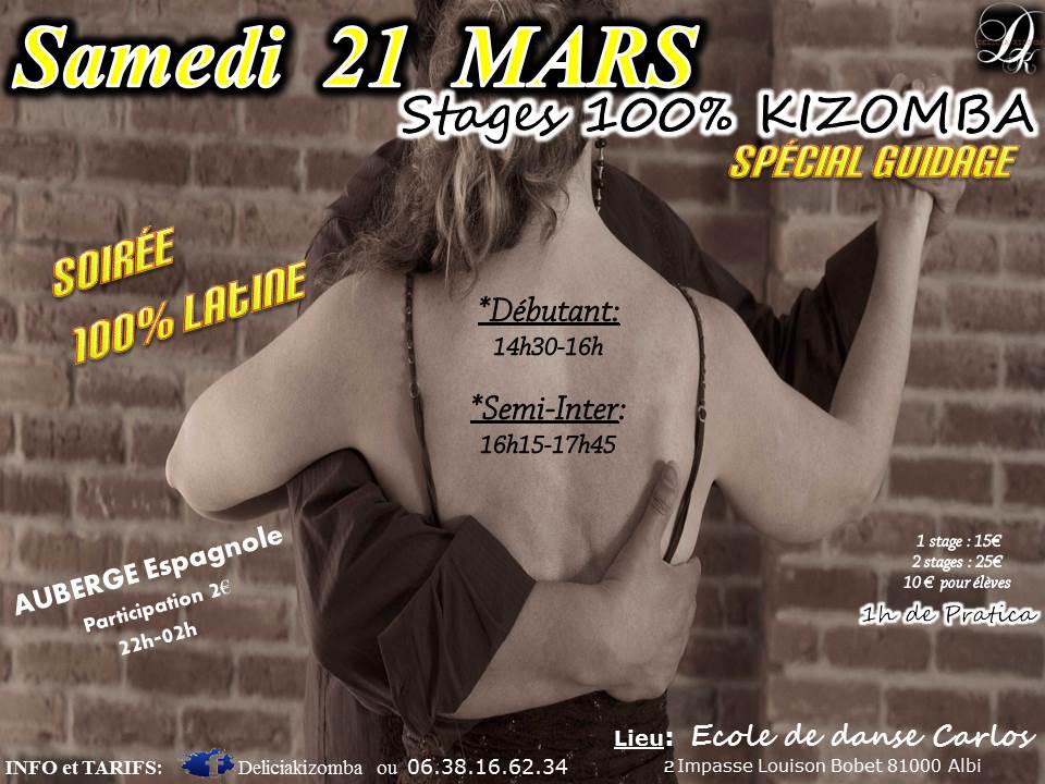 STAGE 100% KIZOMBA Spécial Guidage