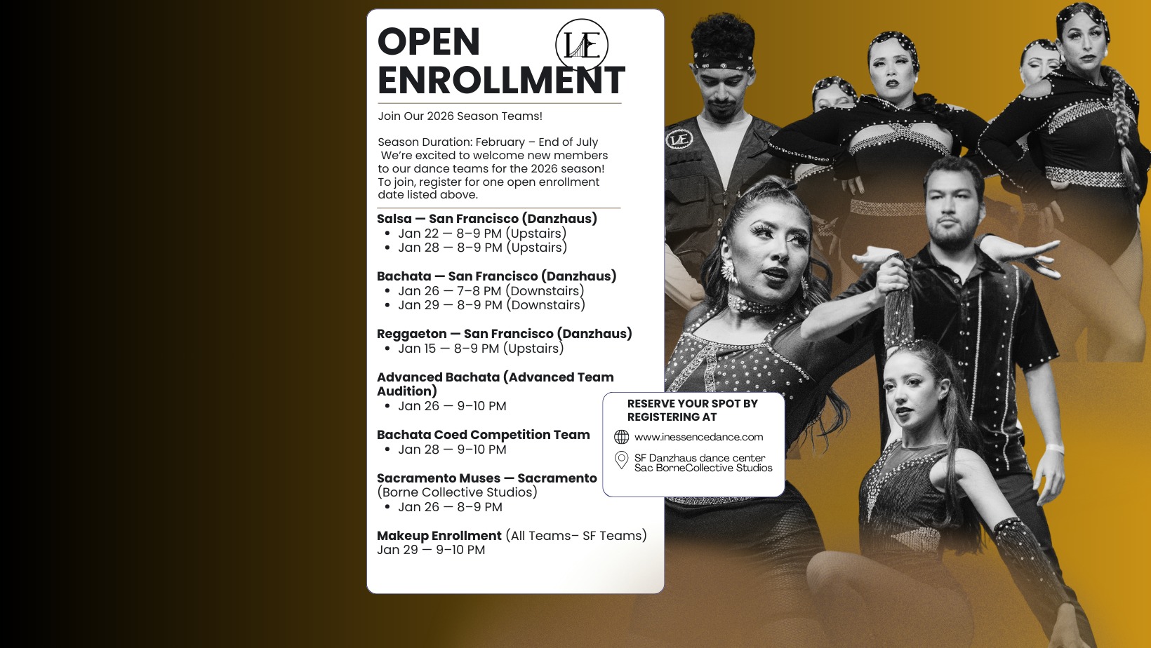 Inessence Dance Open Enrollment-San Francisco