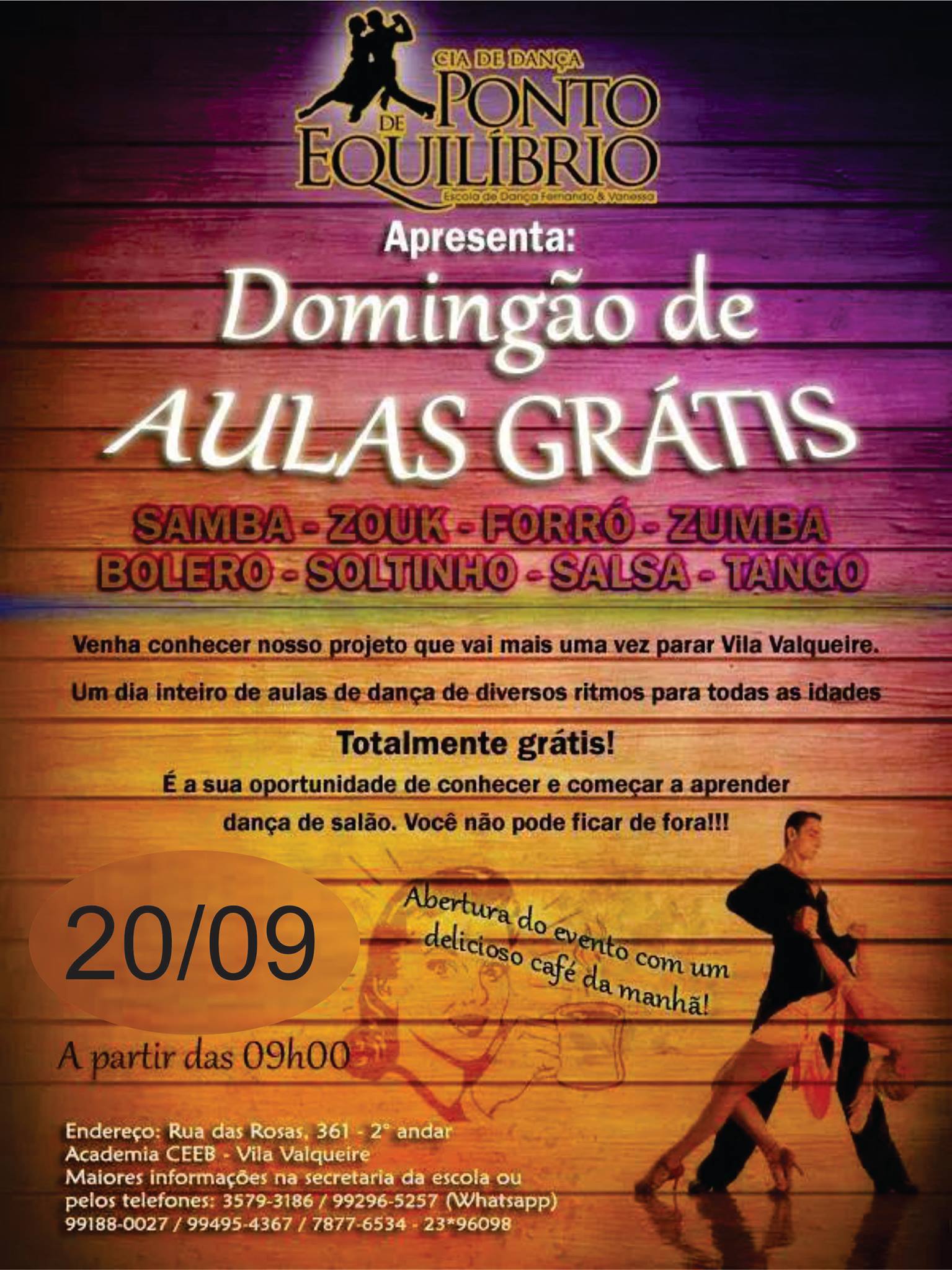 Domingo de aulas grátis!!!