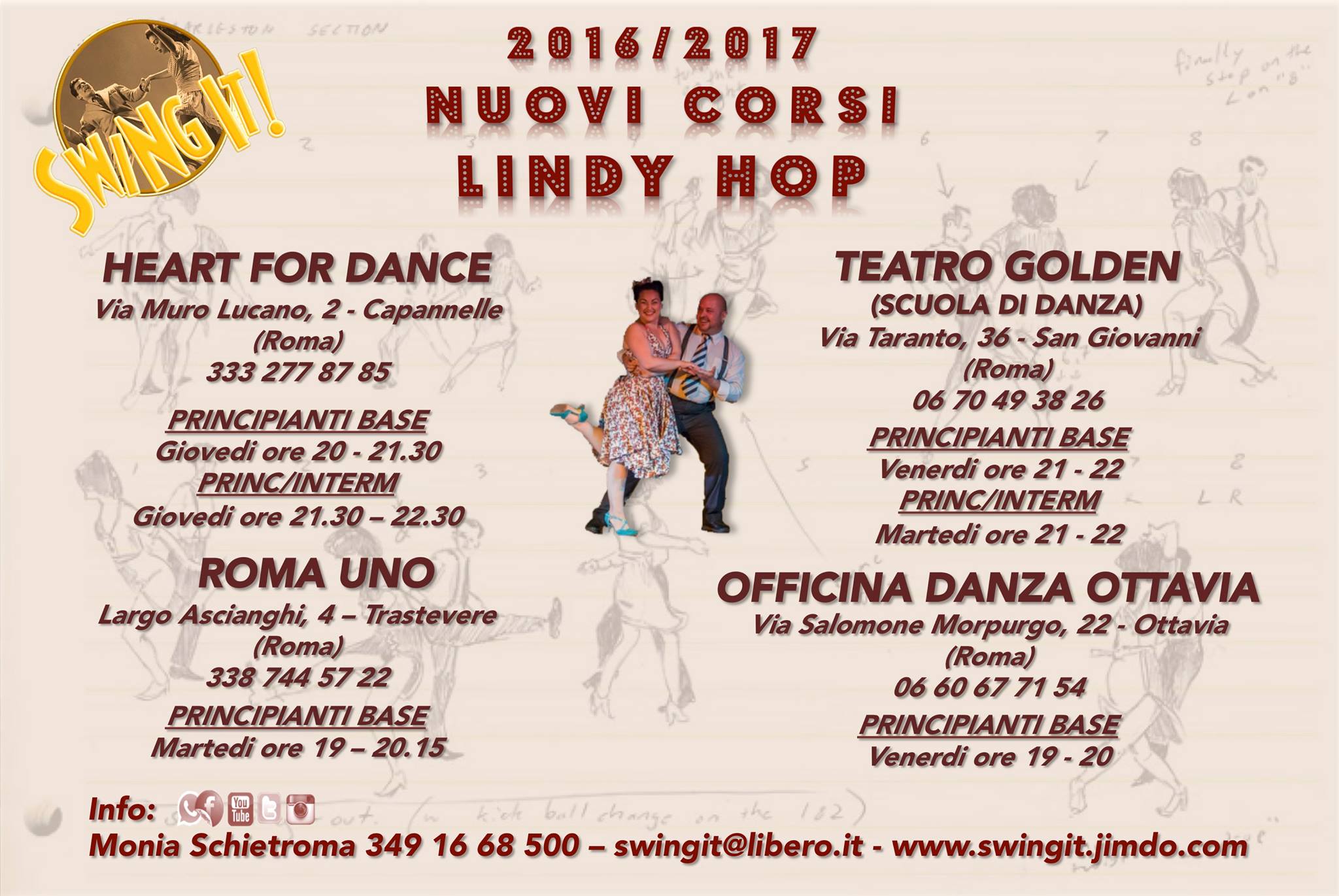 ✰ LINDY HOP Nuovi Corsi 2016 2017 con Swing It!!! ✰