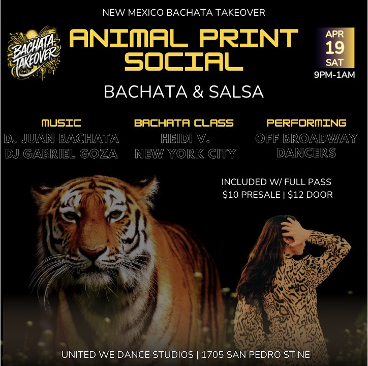 New Mexico Bachata Takeover: Animal Print Social