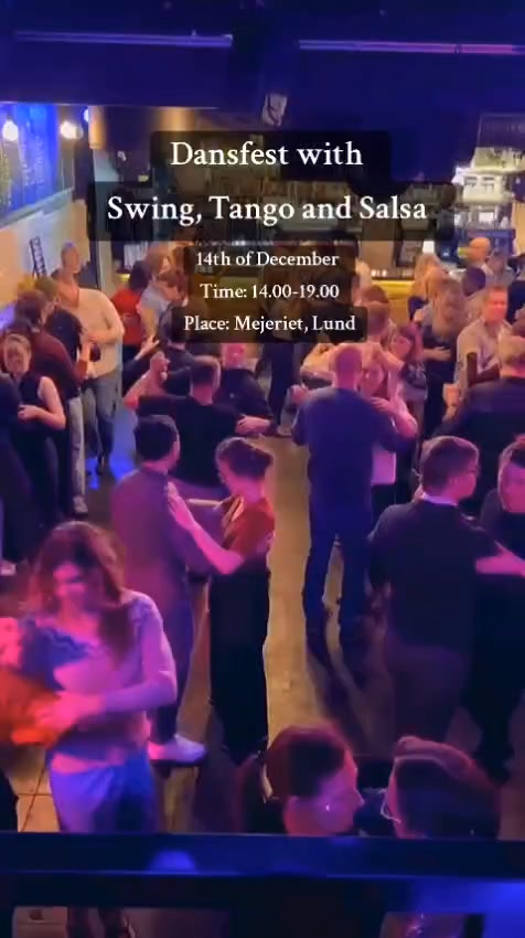 Gratis dansfest med Swing Salsa och Tango 14 december 2025